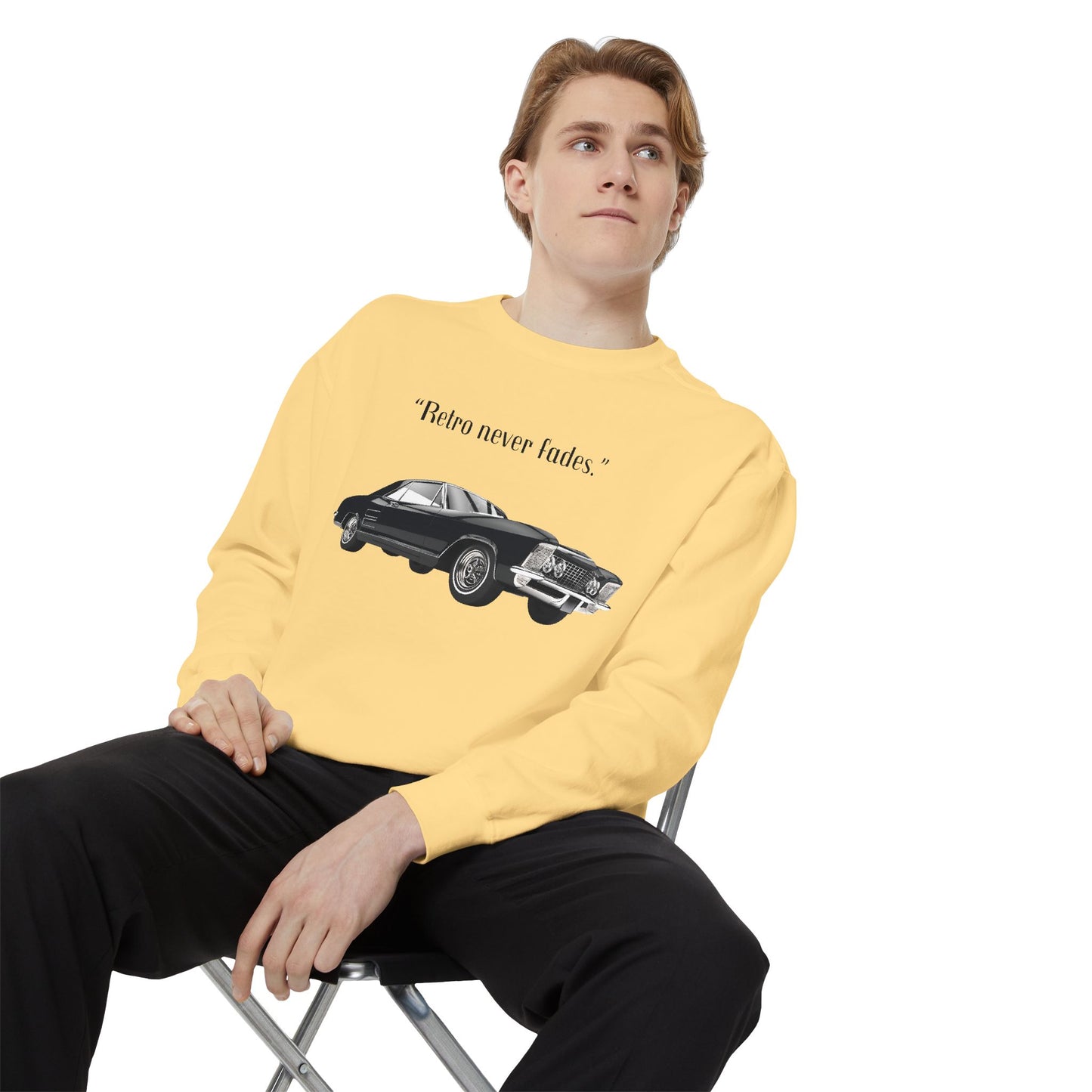 Retro 'Never Fades' Vintage Classic Car Sweatshirt