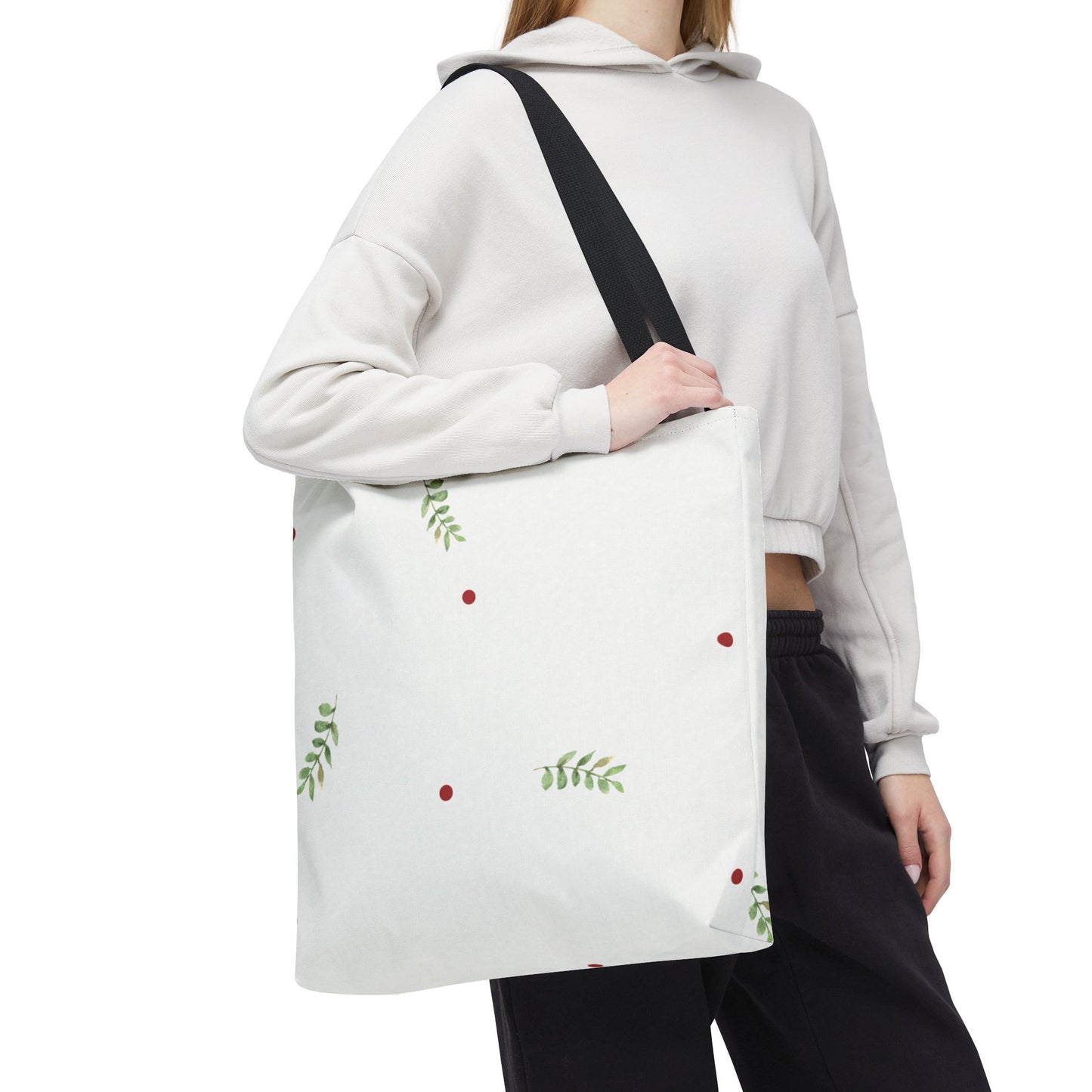 Minimal Holiday Dots Tote Bag — Festive Polka Dot Holiday Shopper