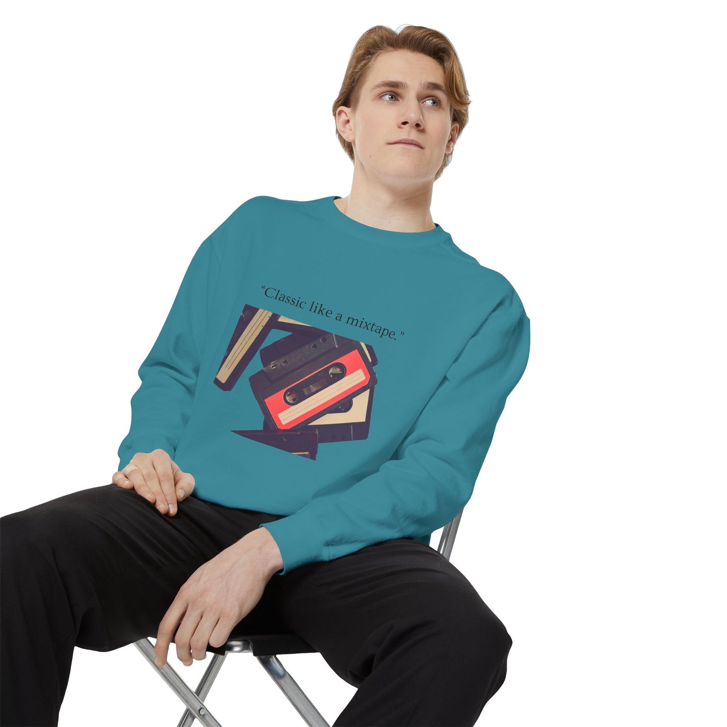 Cassette Mixtape Sweatshirt — "Classic like a mixtape." Retro Tape Crewneck