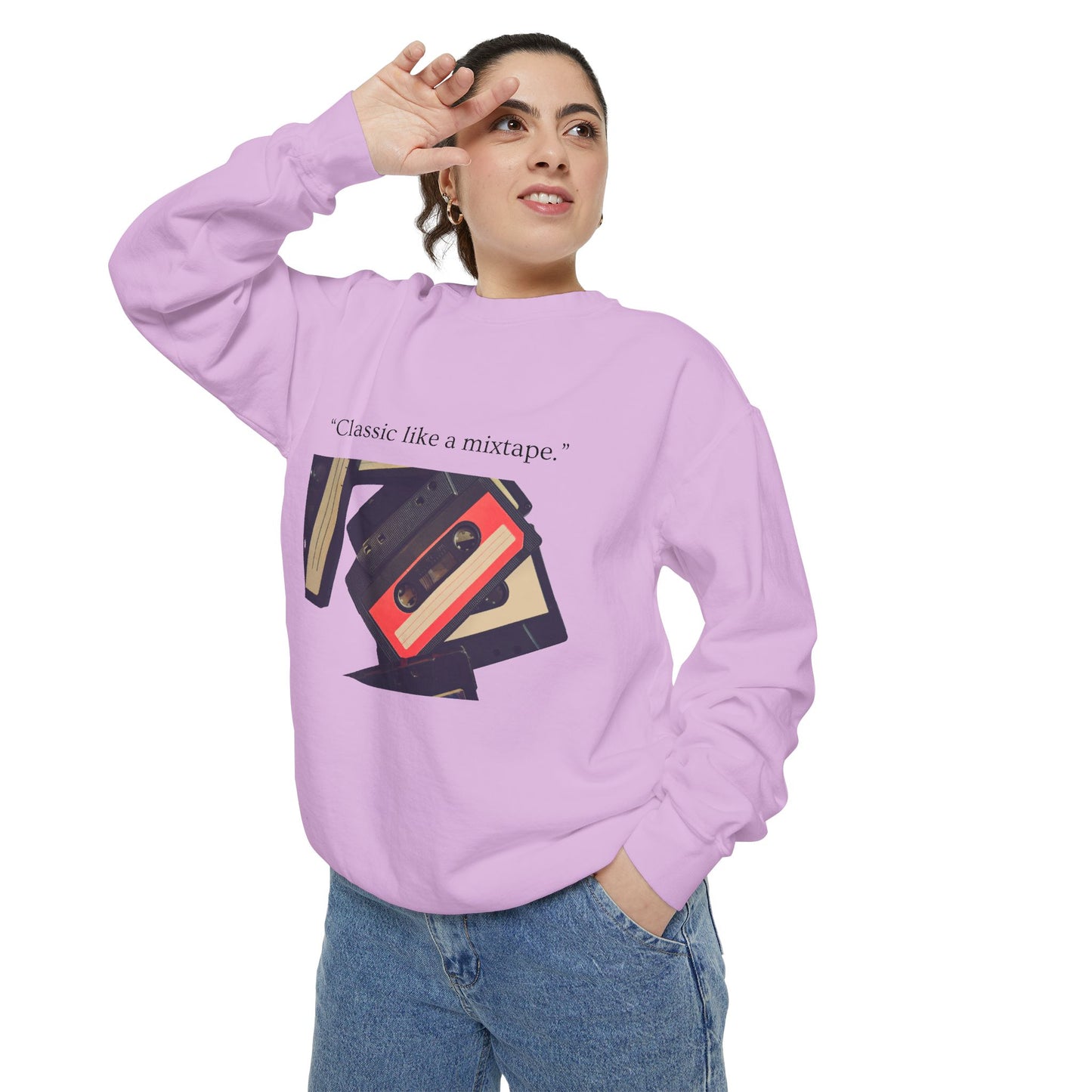 Cassette Mixtape Sweatshirt — "Classic like a mixtape." Retro Tape Crewneck