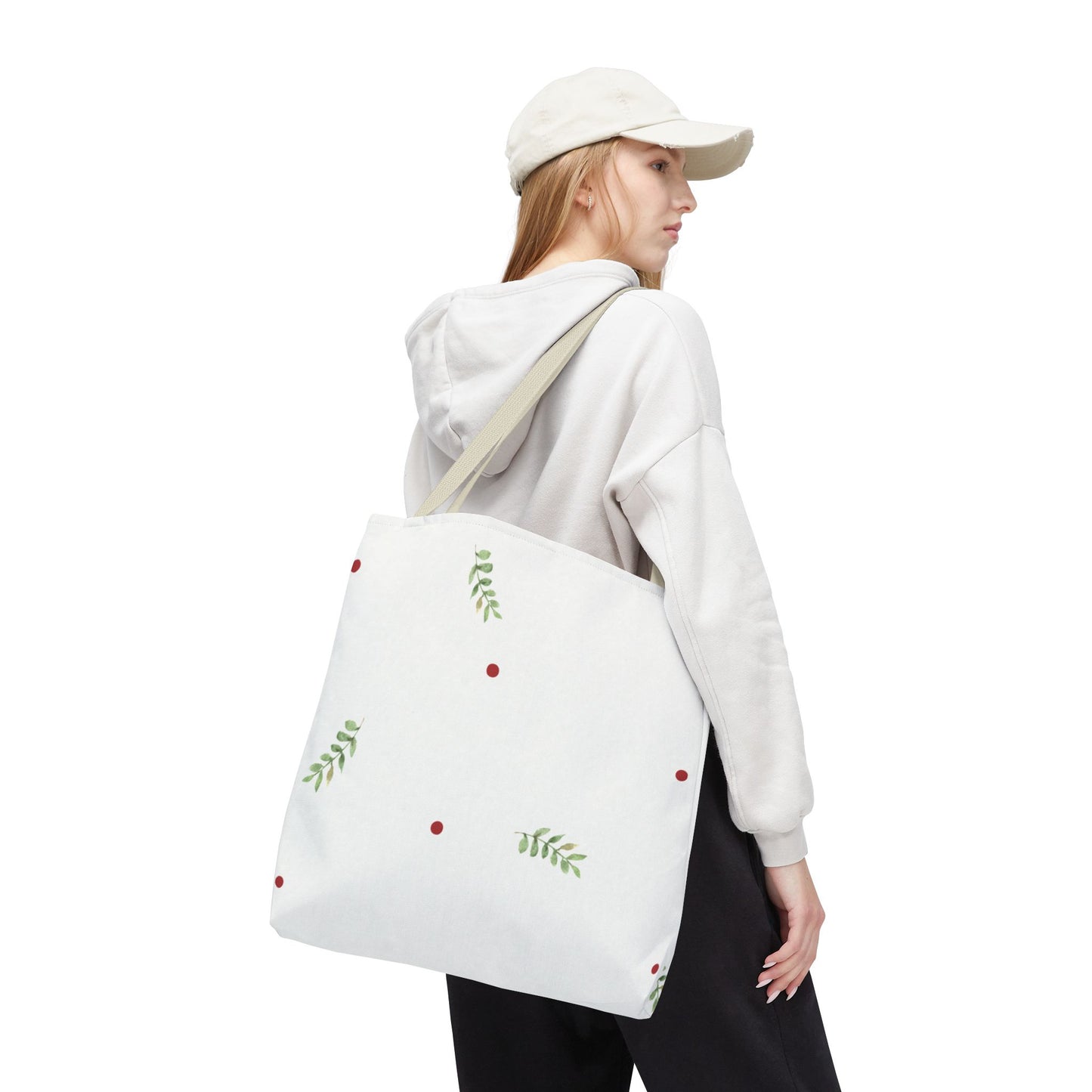 Minimal Holiday Dots Tote Bag — Festive Polka Dot Holiday Shopper