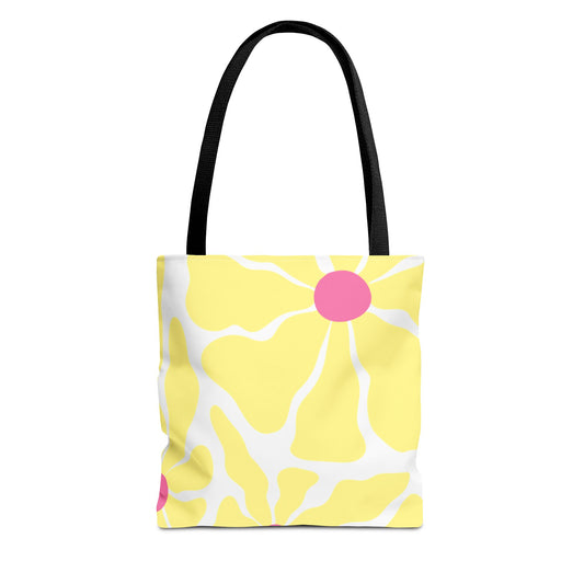 Floral Sunshine Yellow Daisy Tote Bag — All-Over Print