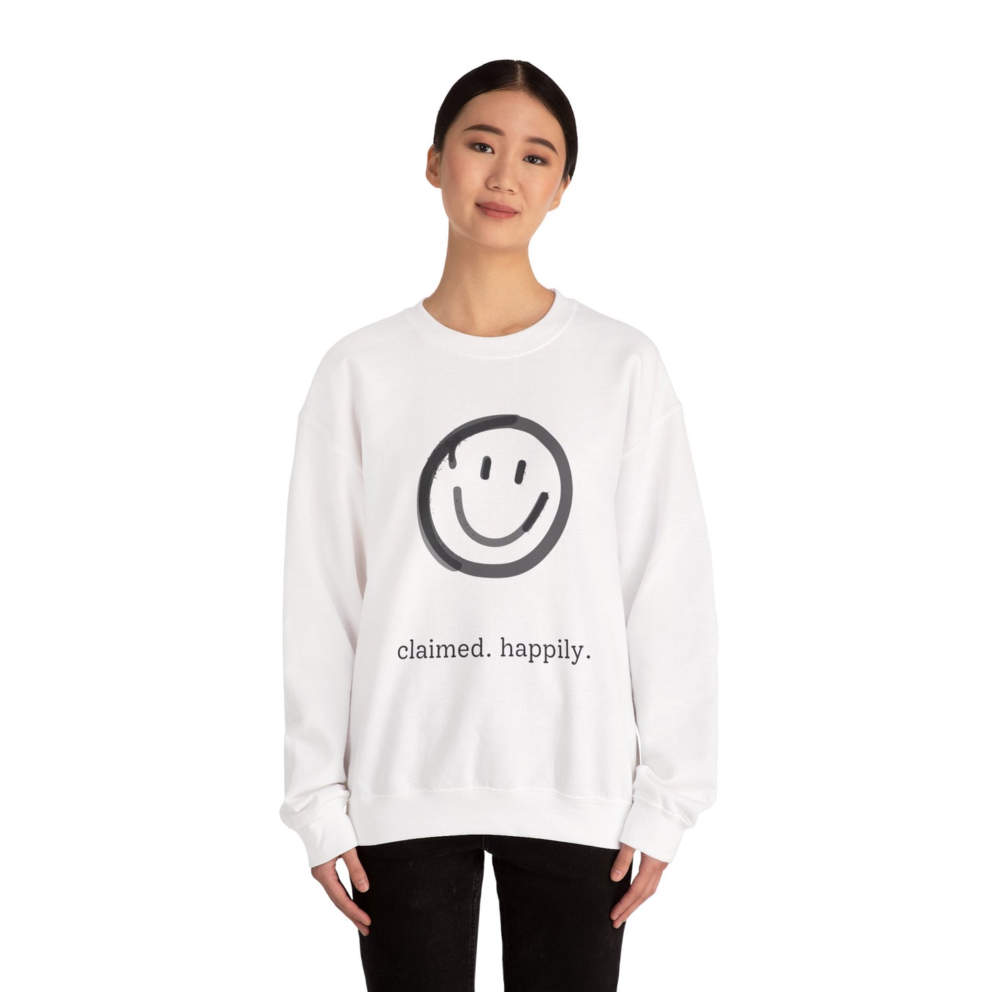 Claimed. Happily. Smiley Crewneck Sweatshirt