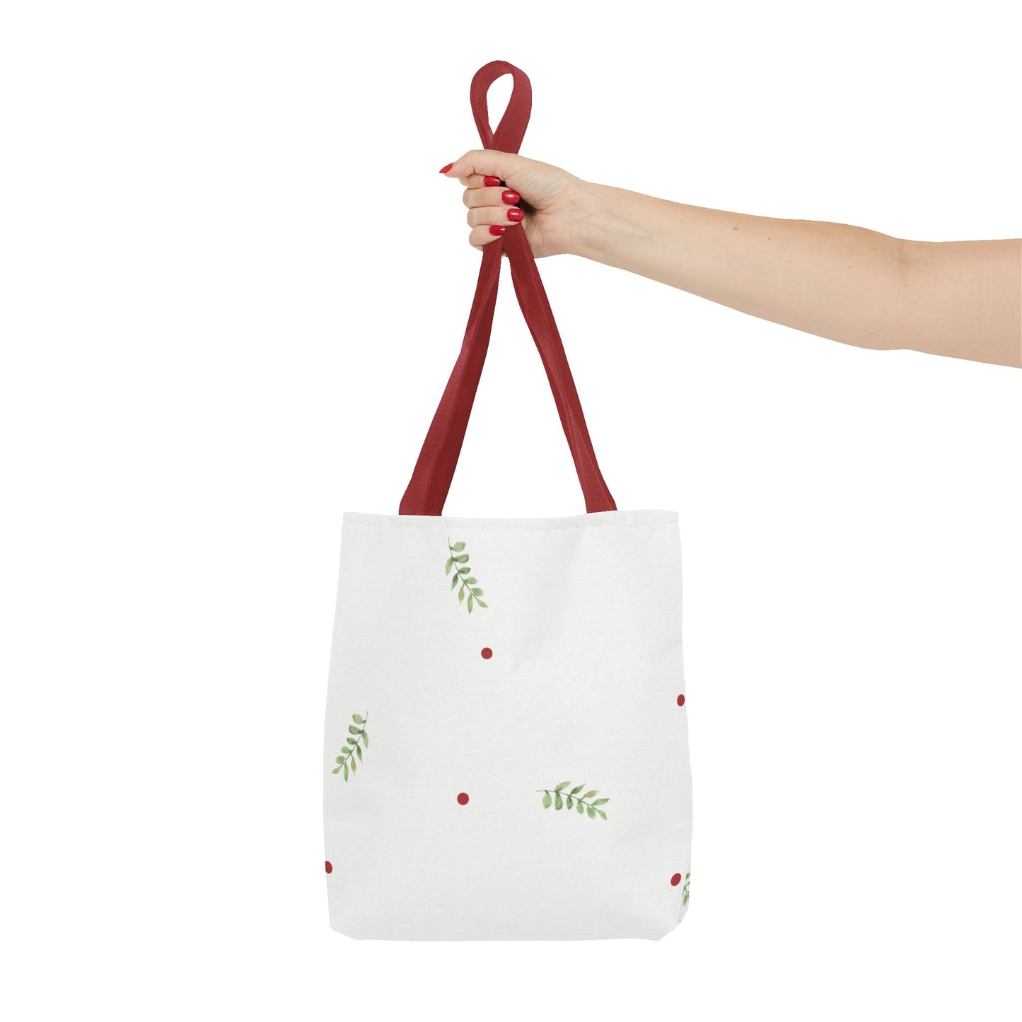 Minimal Holiday Dots Tote Bag — Festive Polka Dot Holiday Shopper