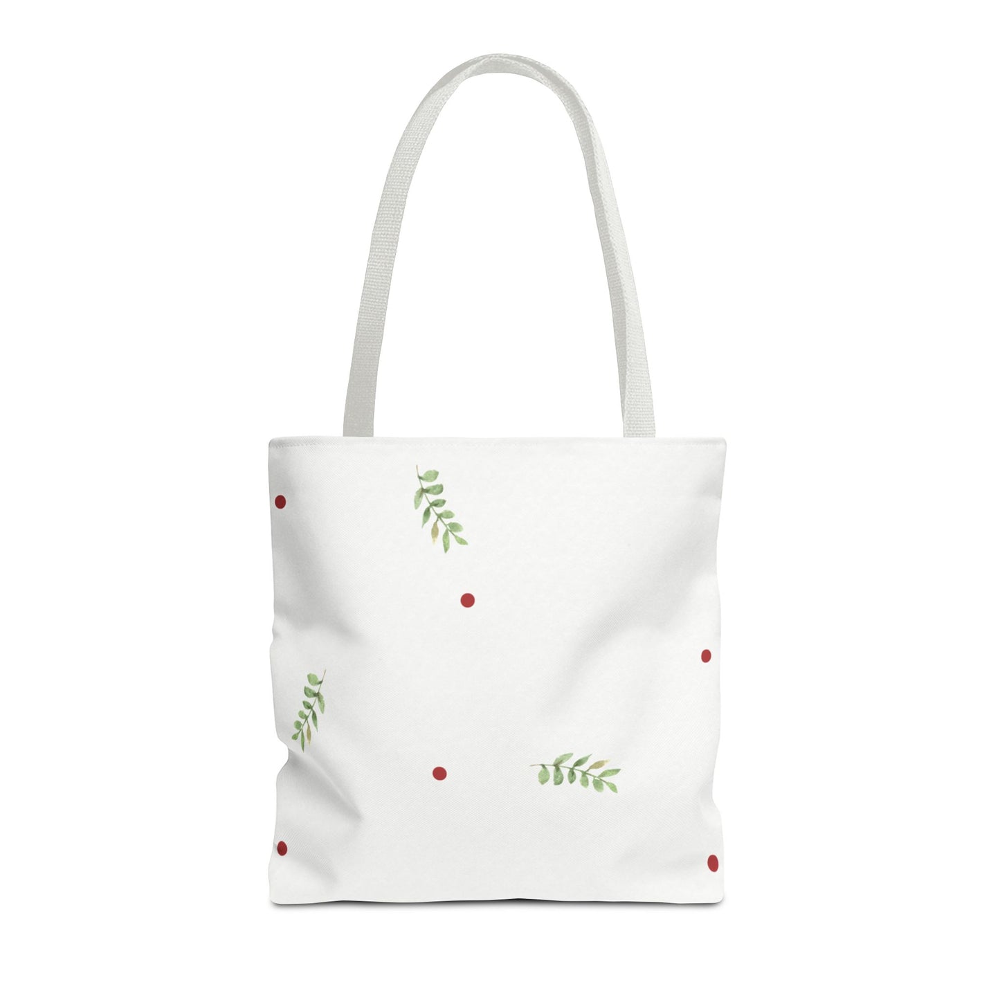 Minimal Holiday Dots Tote Bag — Festive Polka Dot Holiday Shopper