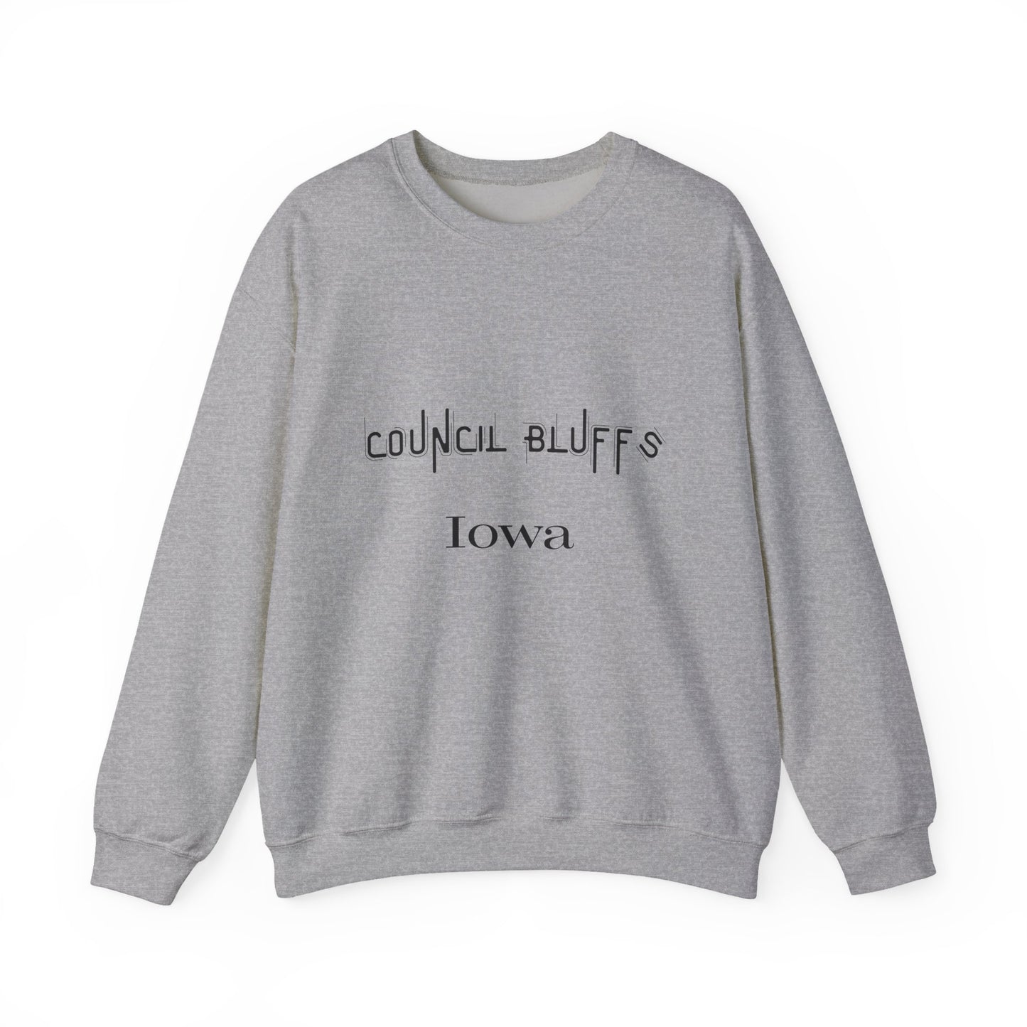 Council Bluffs Iowa Crewneck Sweatshirt – Minimalist City Name Pullover