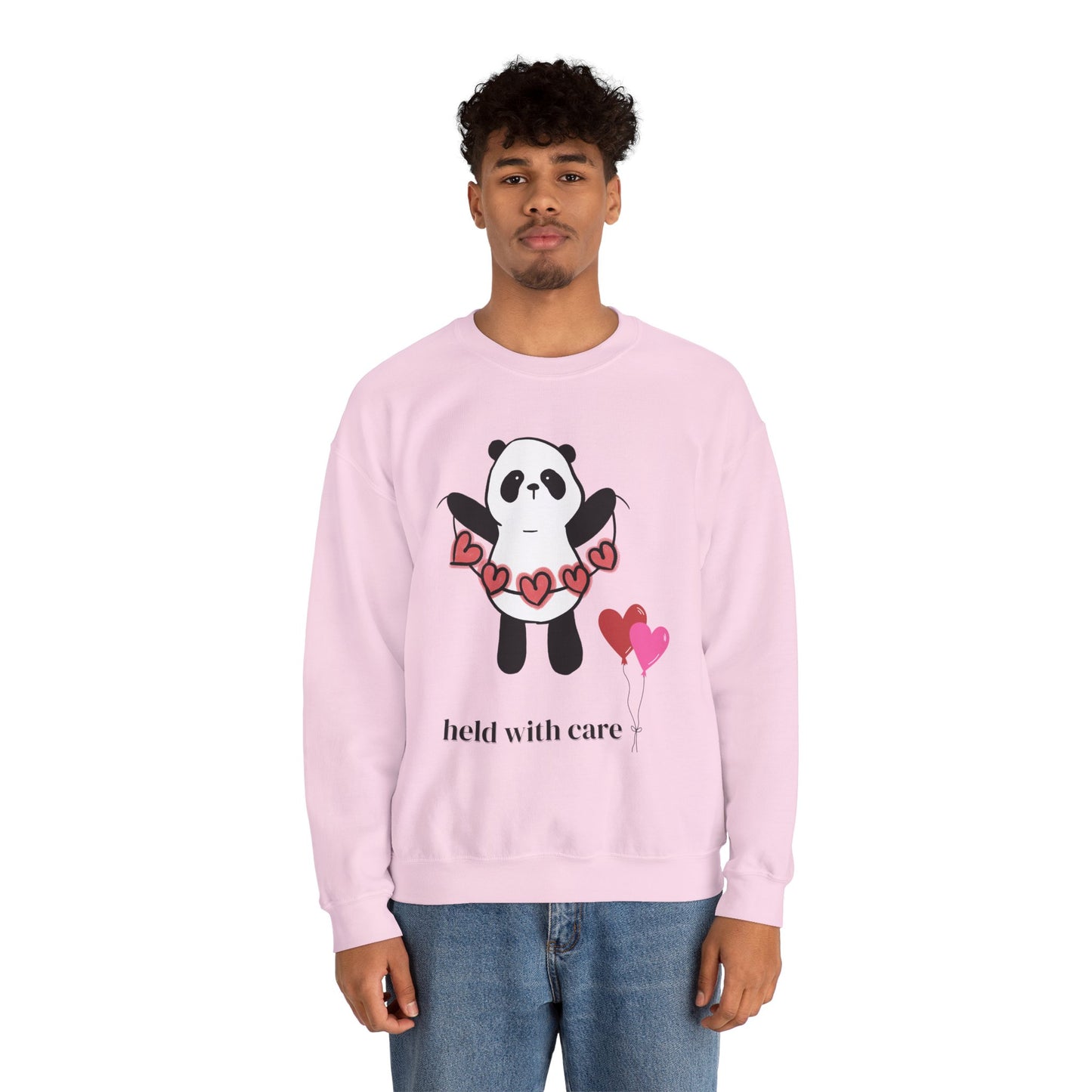 Sudadera de cuello redondo "Held With Care Panda": un regalo acogedor de Año Nuevo