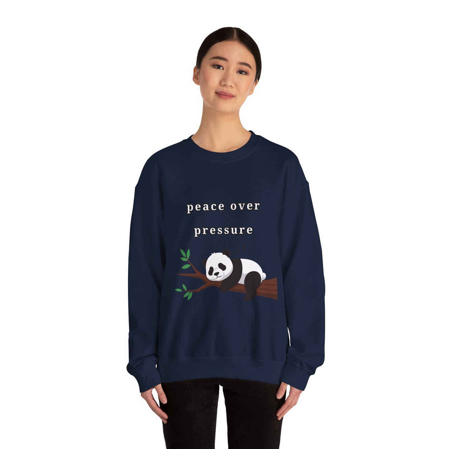 Sudadera de cuello redondo Peace Over Pressure Sleeping Panda