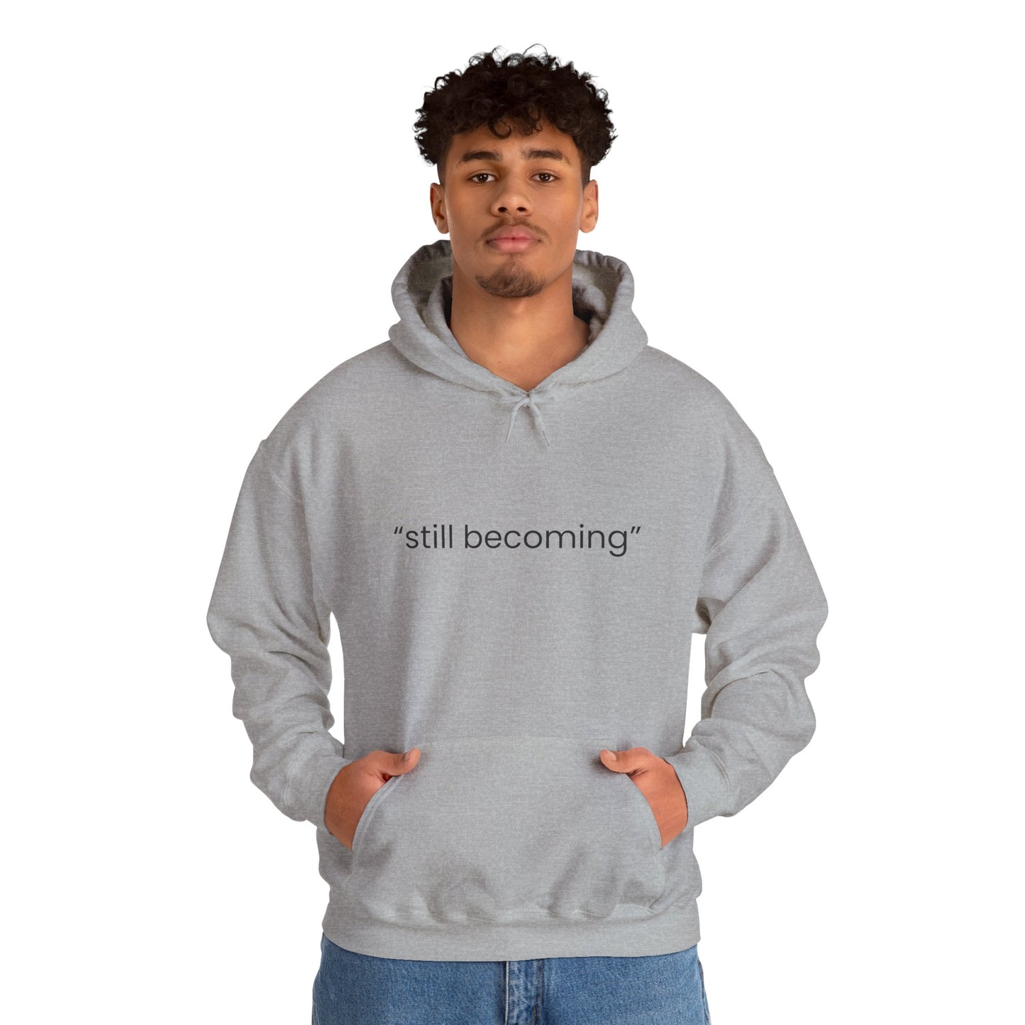 Still Becoming Hoodie – Minimal Inspirational White Pullover