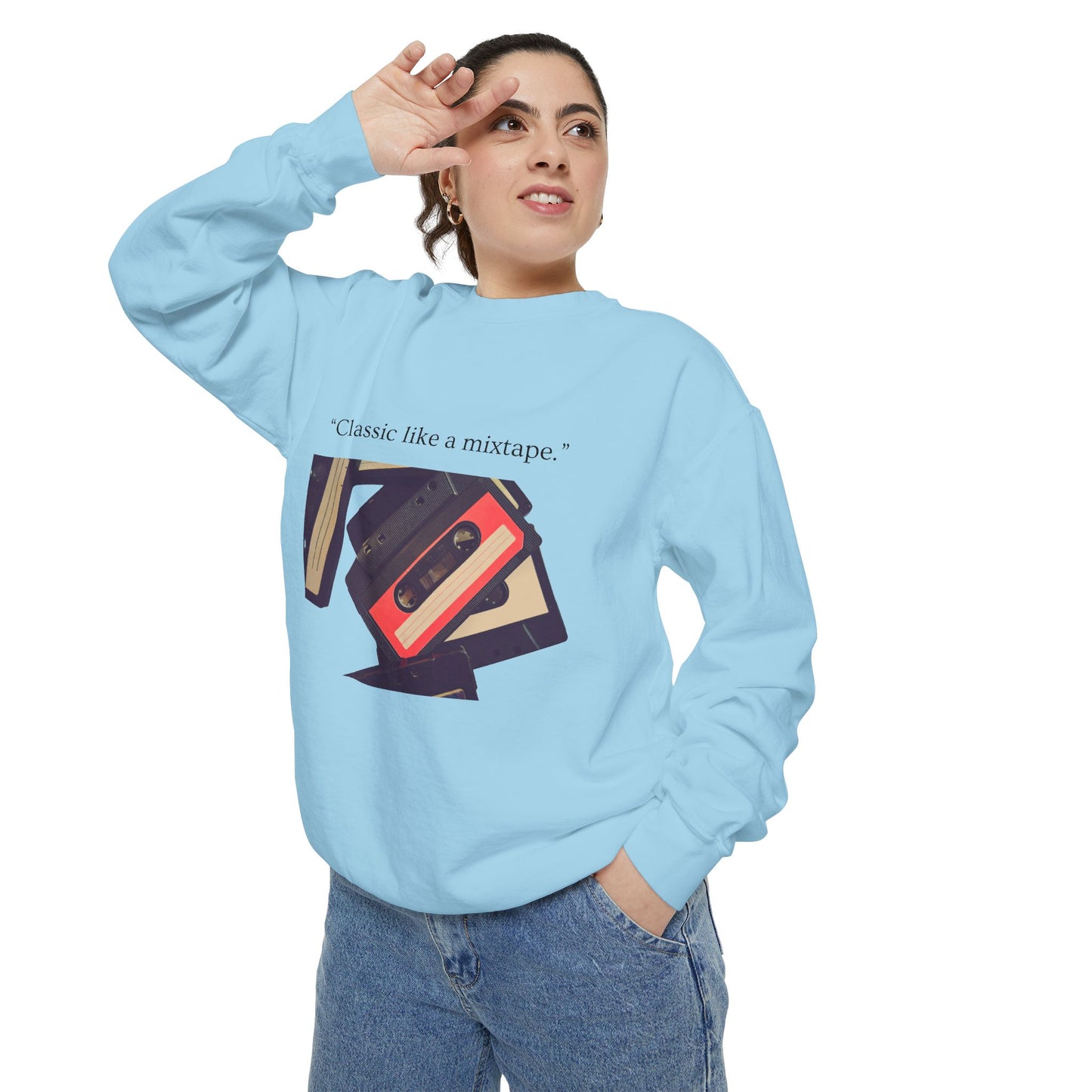 Cassette Mixtape Sweatshirt — "Classic like a mixtape." Retro Tape Crewneck