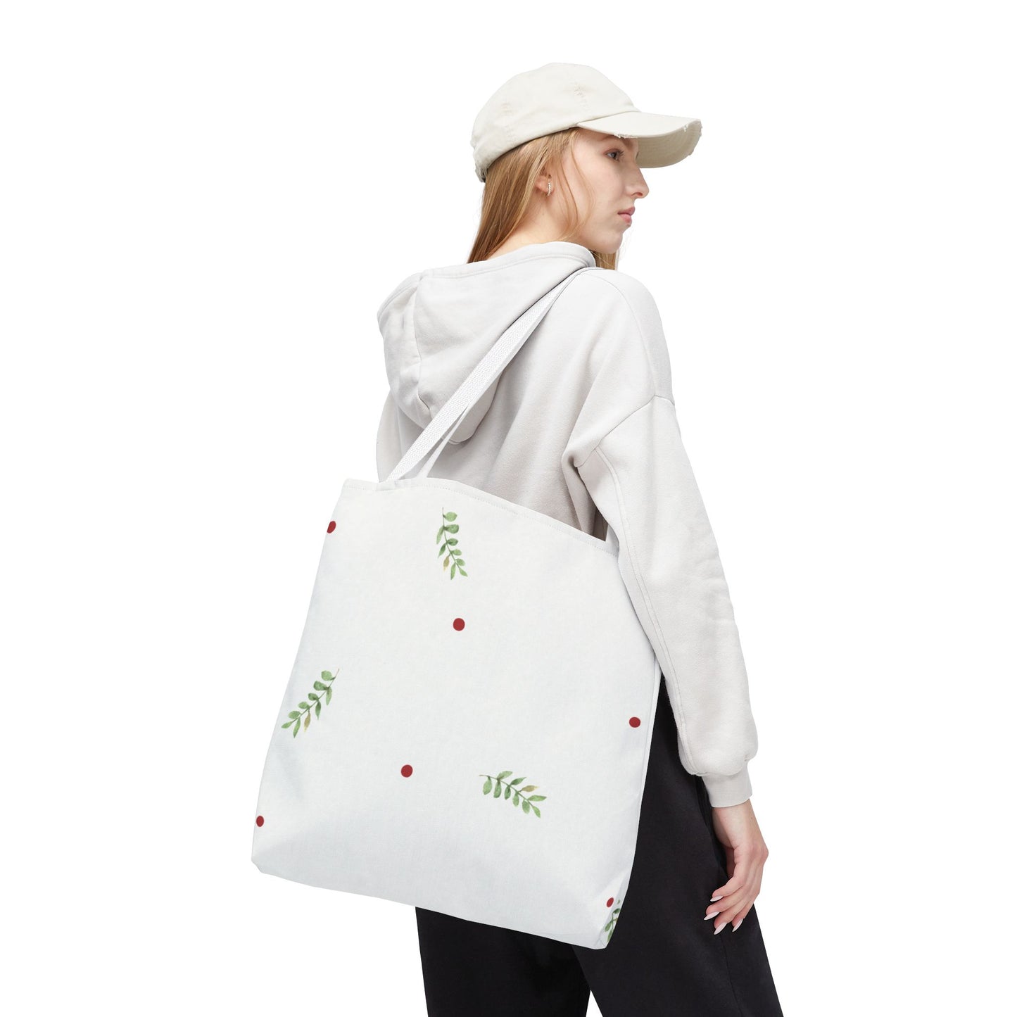 Minimal Holiday Dots Tote Bag — Festive Polka Dot Holiday Shopper