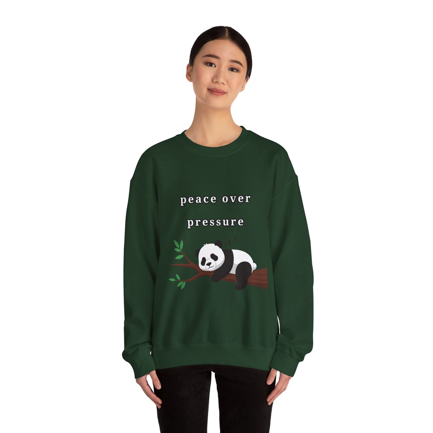 Sudadera de cuello redondo Peace Over Pressure Sleeping Panda