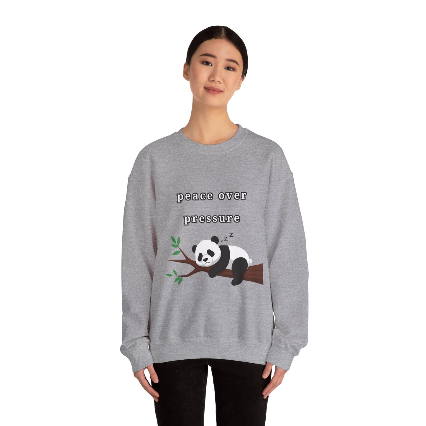 Sudadera de cuello redondo Peace Over Pressure Sleeping Panda