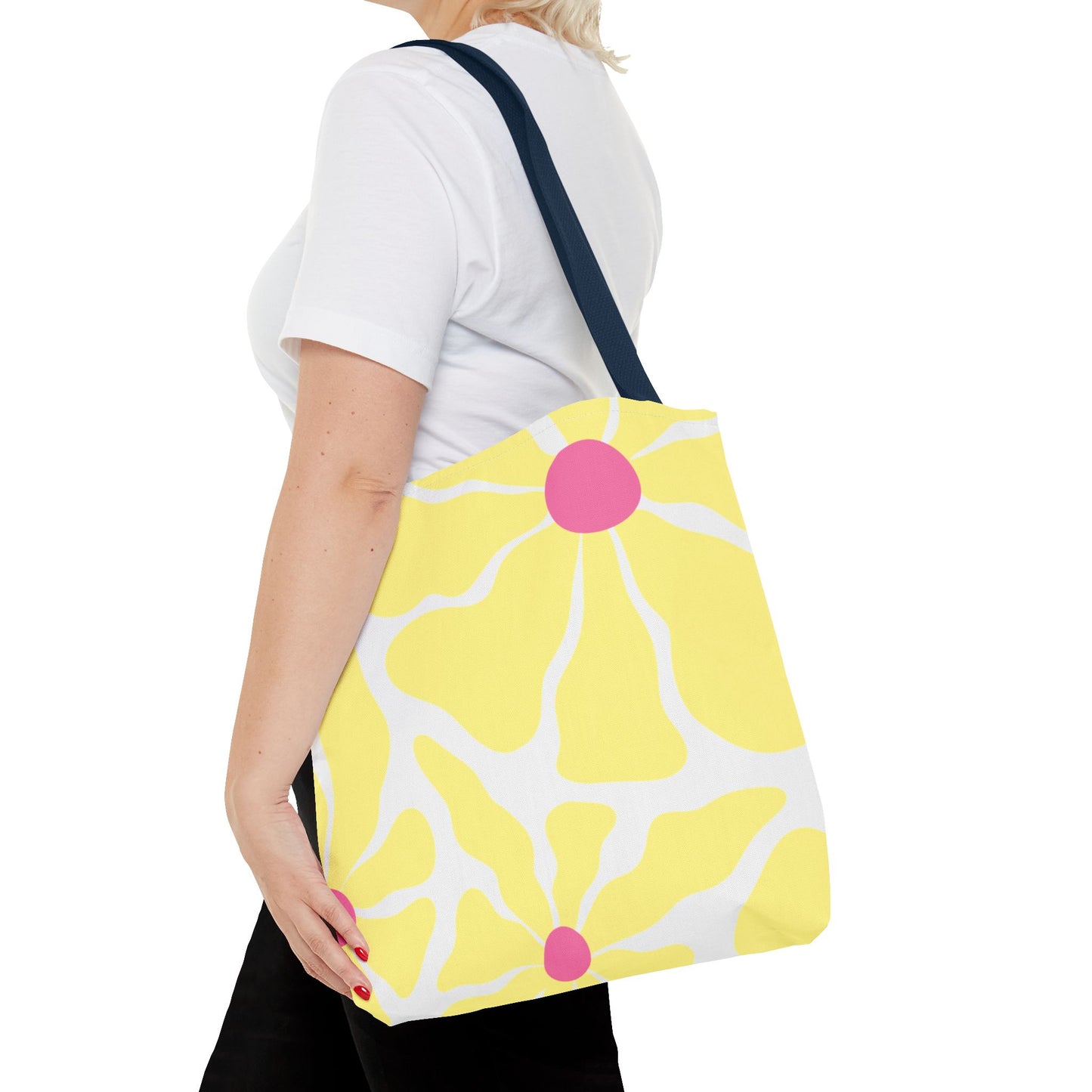 Floral Sunshine Yellow Daisy Tote Bag — All-Over Print