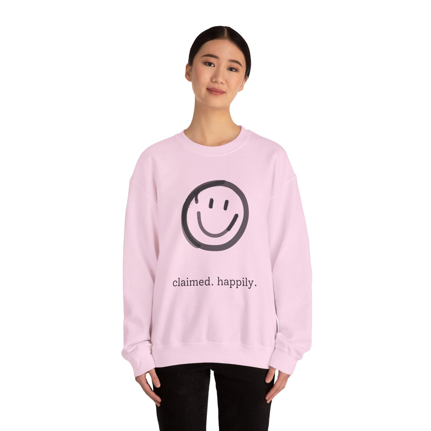 Claimed. Happily. Smiley Crewneck Sweatshirt