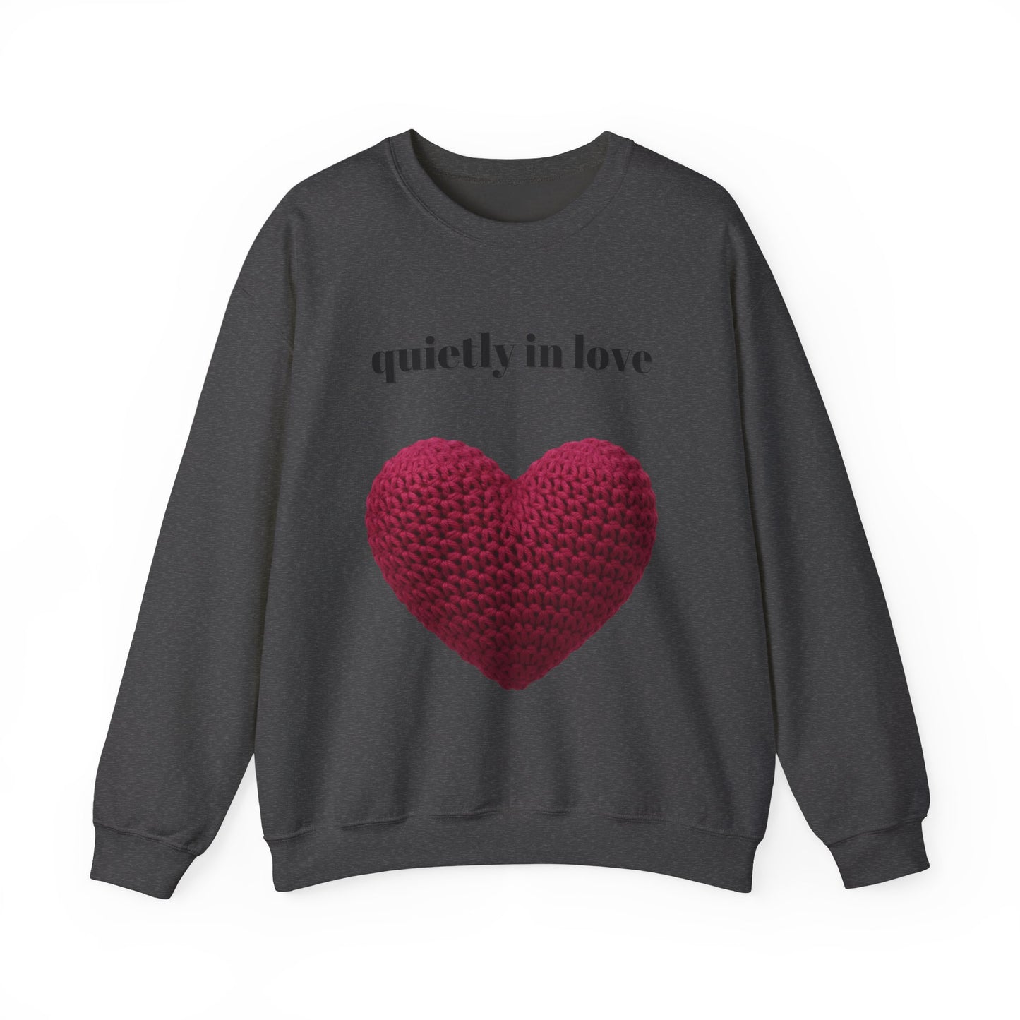 Sudadera de cuello redondo con corazón de San Valentín de Quietly in Love