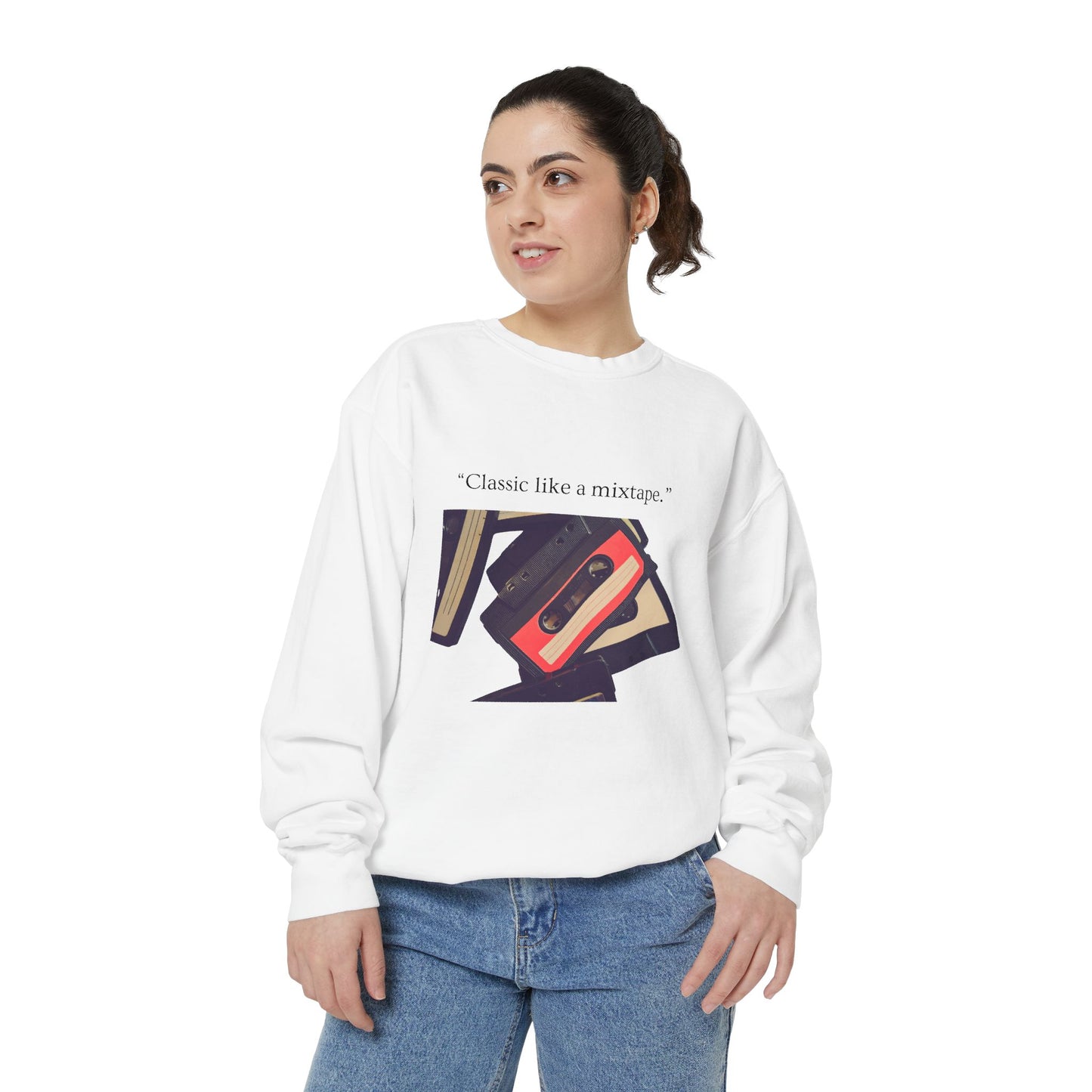 Cassette Mixtape Sweatshirt — "Classic like a mixtape." Retro Tape Crewneck