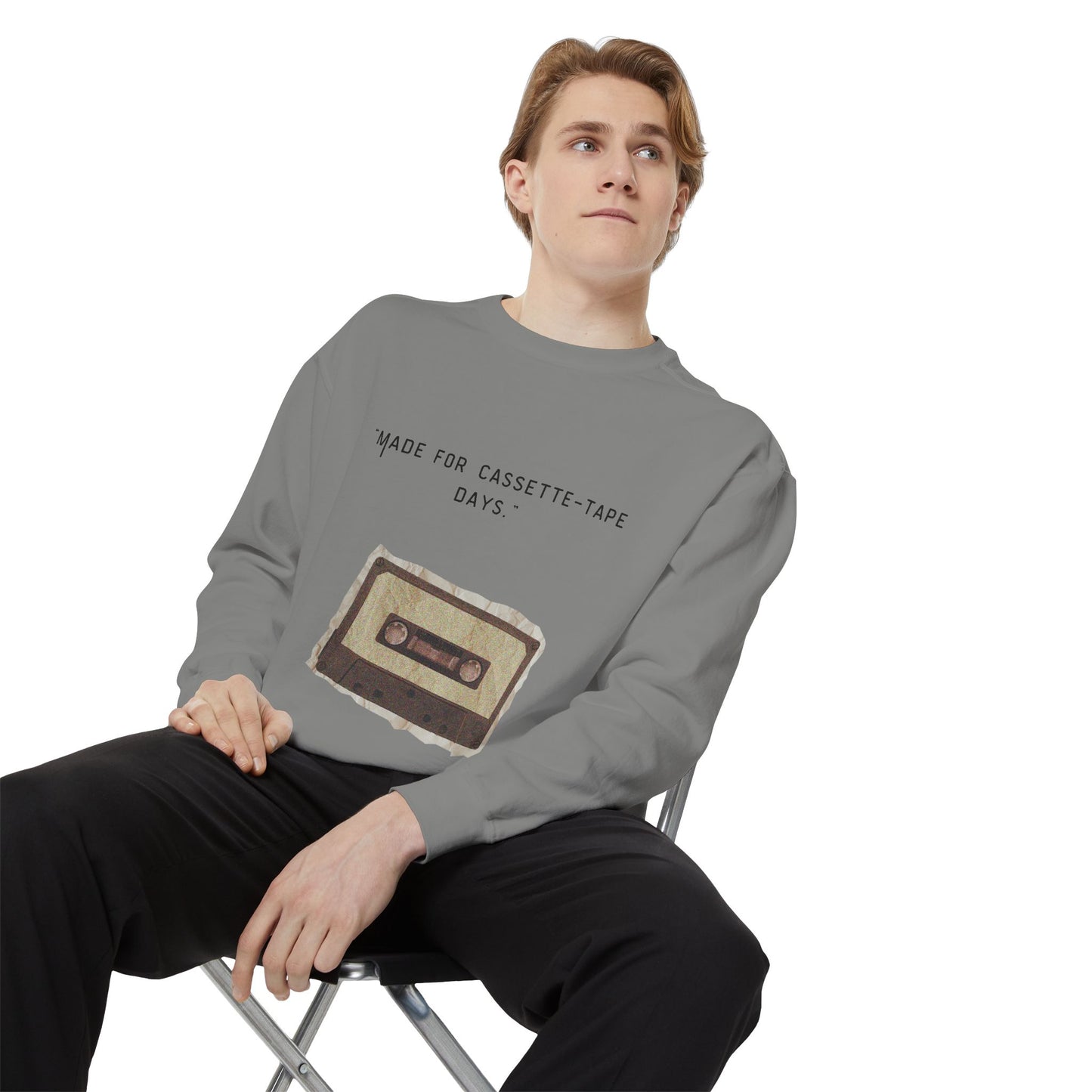 Vintage Cassette Sweatshirt — “Made for Cassette‑Tape Days” Retro Music Crewneck