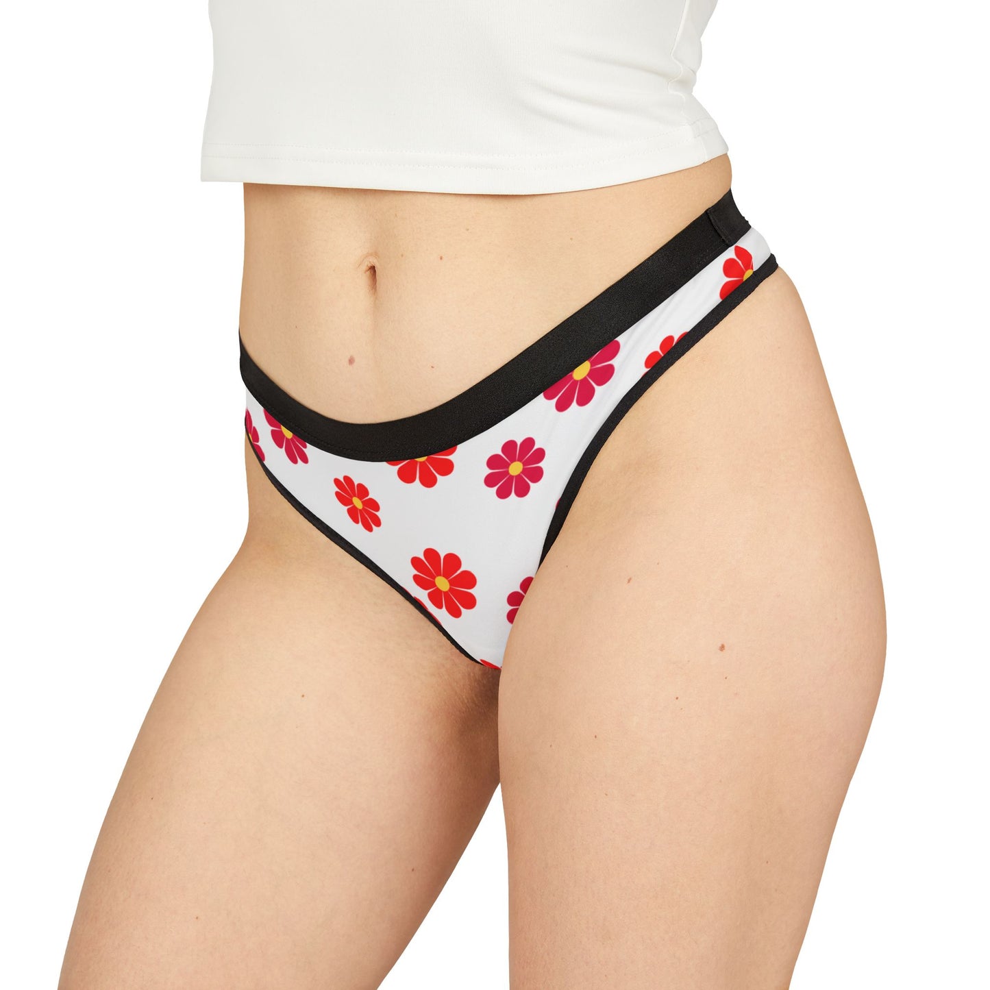 Floral Retro Daisy Thongs — Women's Floral Print Thong Panties