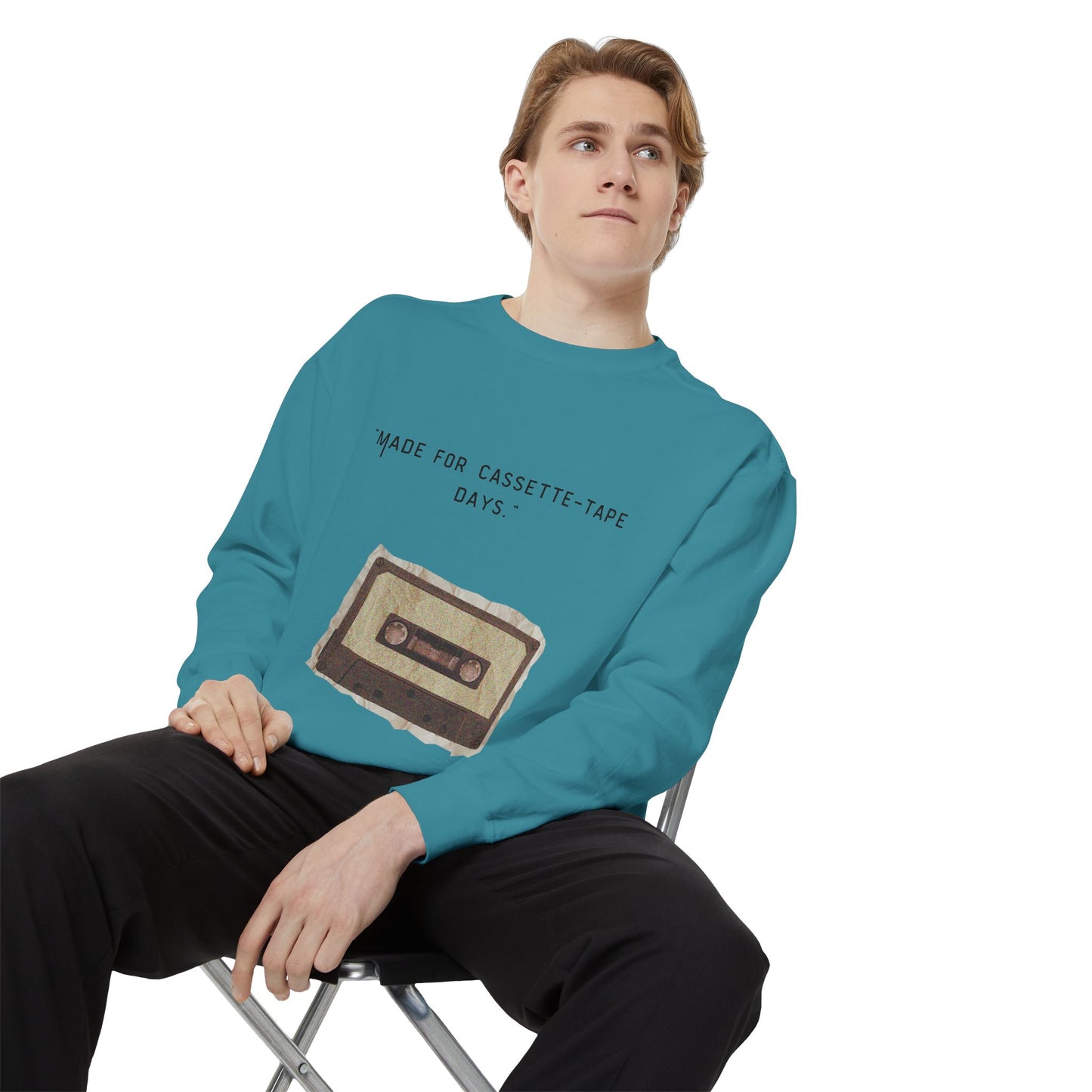 Vintage Cassette Sweatshirt — “Made for Cassette‑Tape Days” Retro Music Crewneck