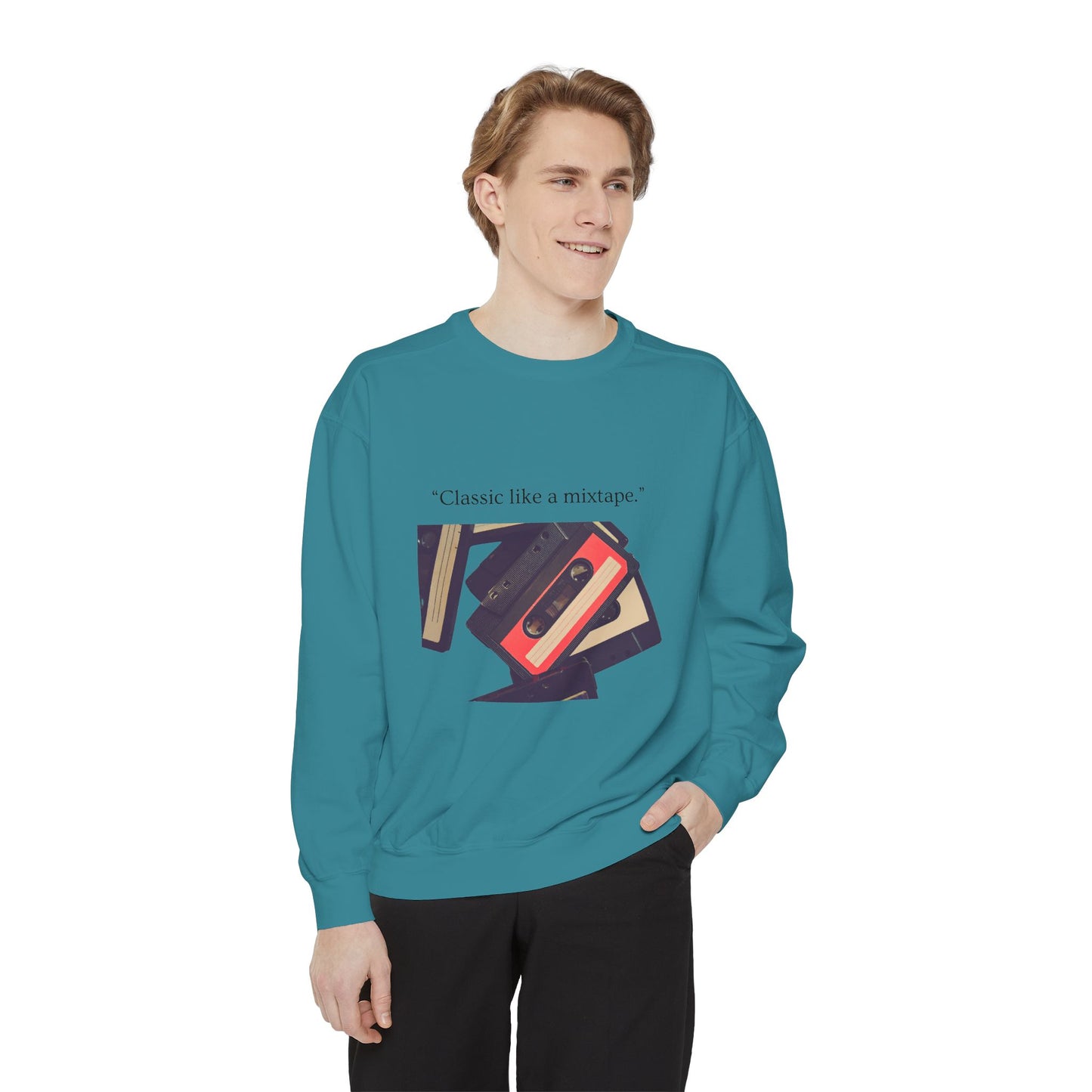 Cassette Mixtape Sweatshirt — "Classic like a mixtape." Retro Tape Crewneck