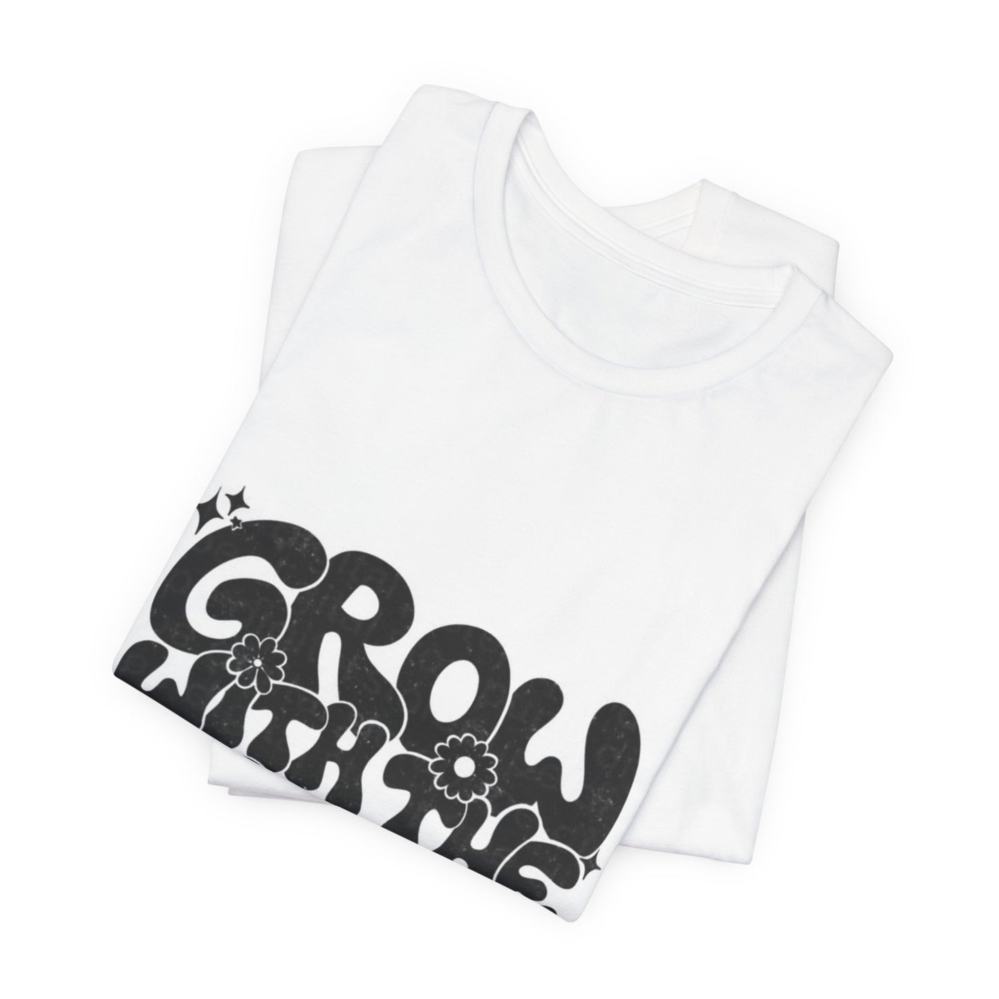 Grow With The Flow T-Shirt — Retro Floral Positive Vibes Tee