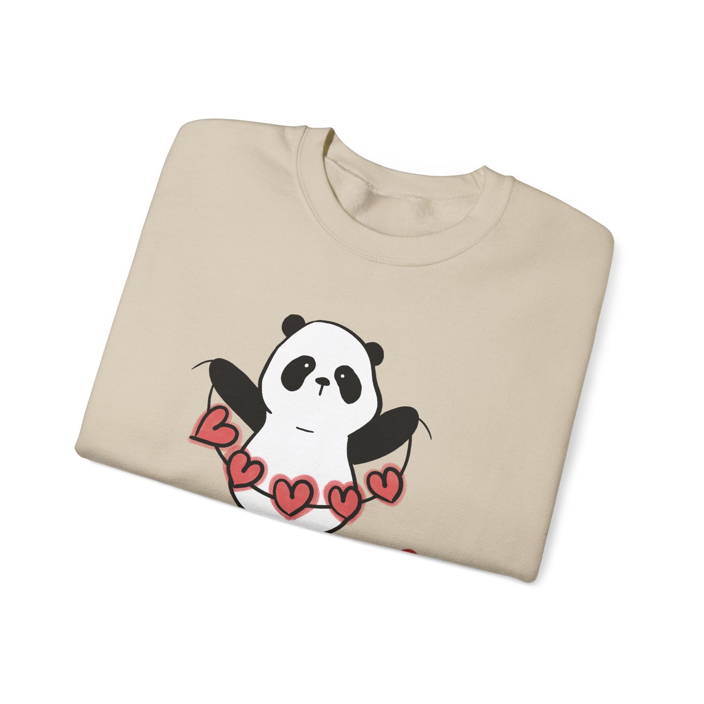 Sudadera de cuello redondo "Held With Care Panda": un regalo acogedor de Año Nuevo
