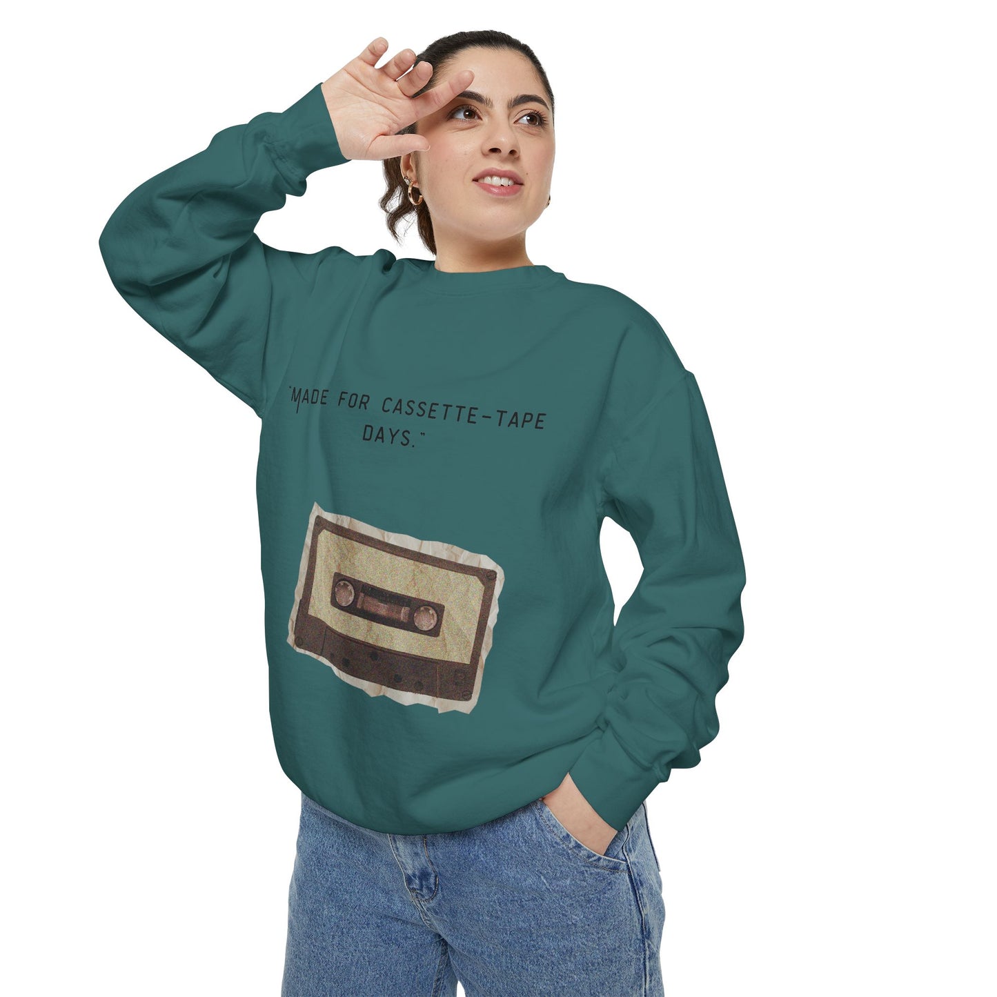 Vintage Cassette Sweatshirt — “Made for Cassette‑Tape Days” Retro Music Crewneck