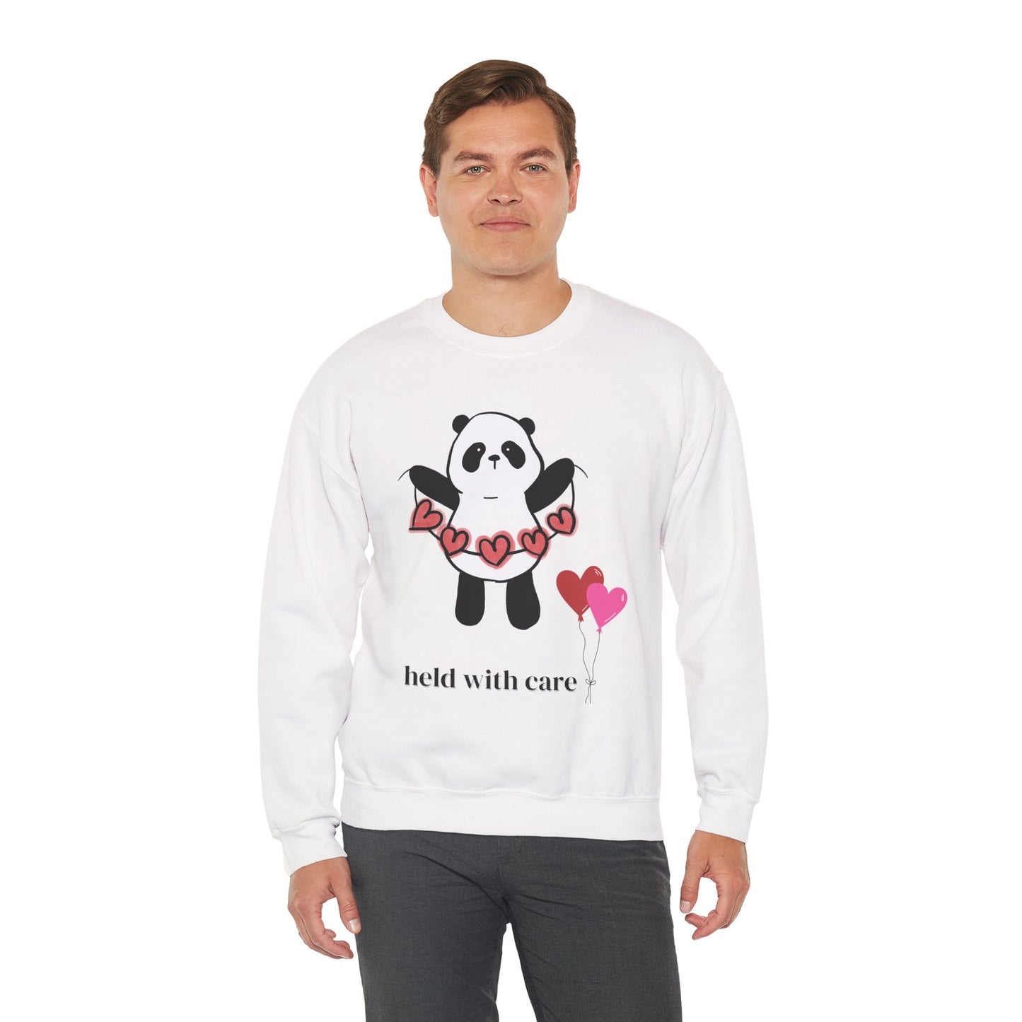 Sudadera de cuello redondo "Held With Care Panda": un regalo acogedor de Año Nuevo