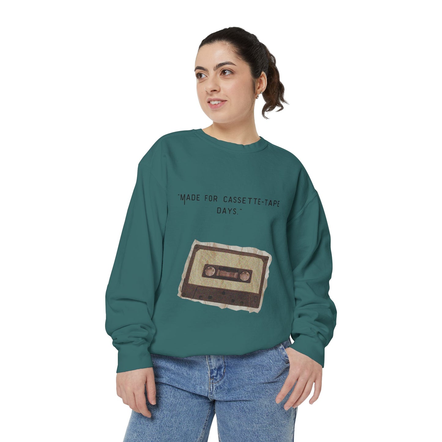 Vintage Cassette Sweatshirt — “Made for Cassette‑Tape Days” Retro Music Crewneck