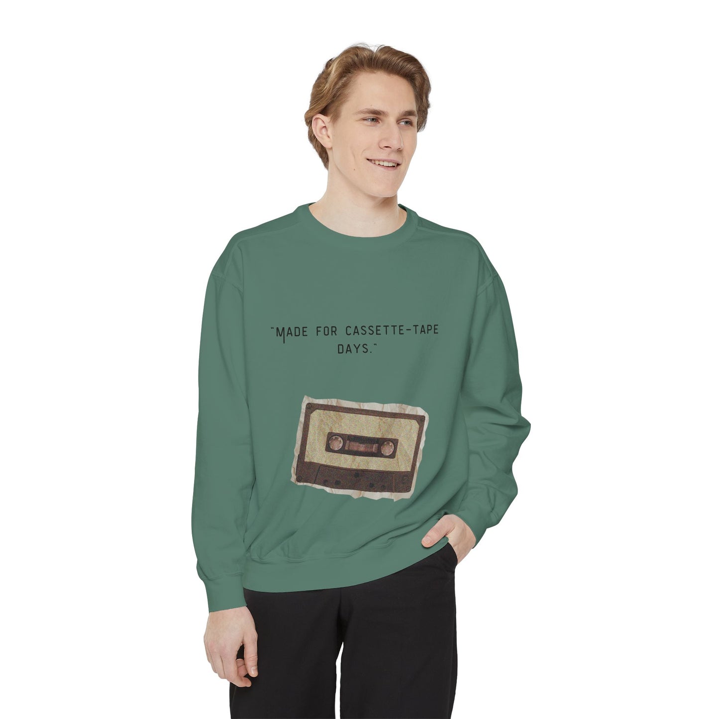Vintage Cassette Sweatshirt — “Made for Cassette‑Tape Days” Retro Music Crewneck