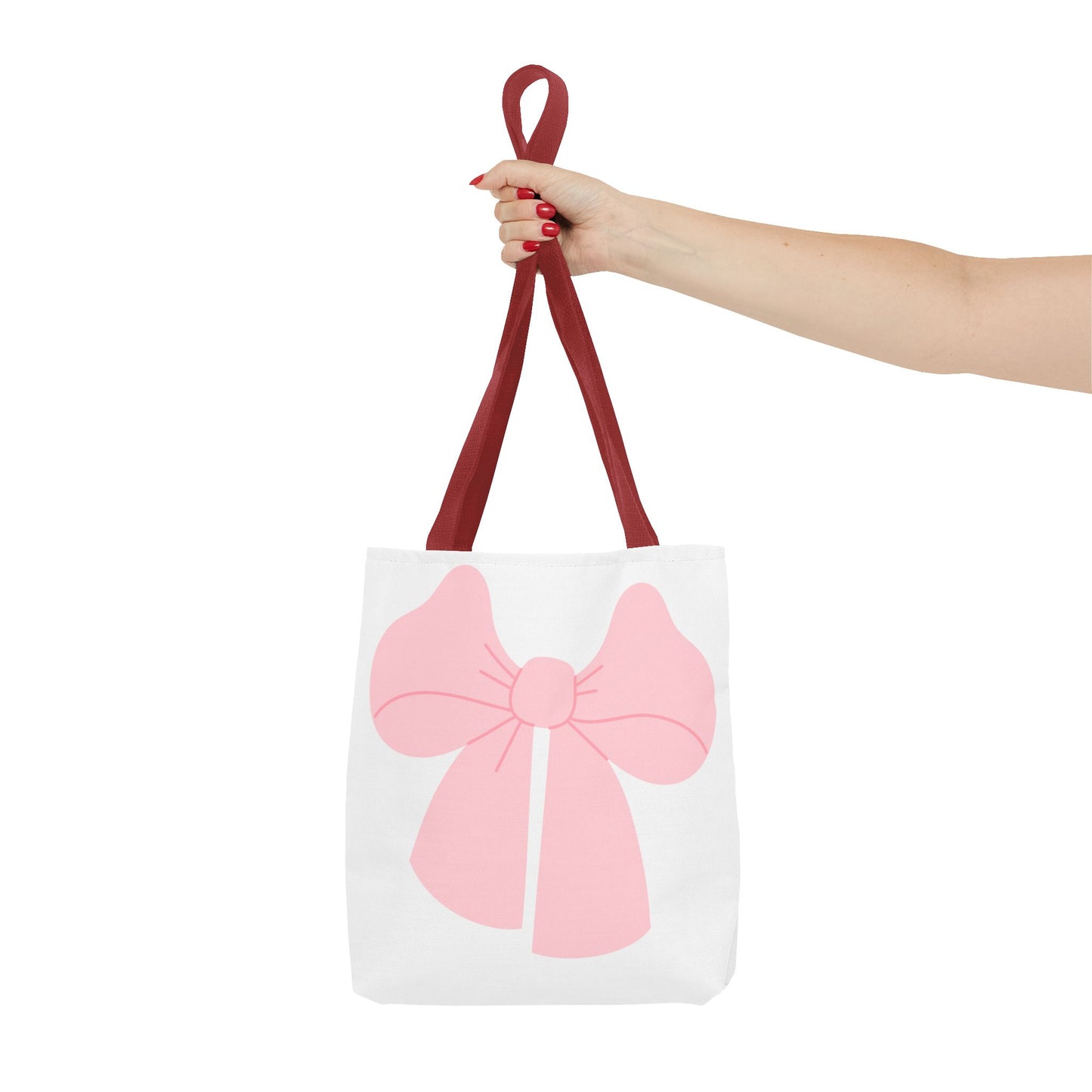 Bolsa de mano con lazo rosa: un bonito bolso de compras con un bonito diseño en tonos pastel.
