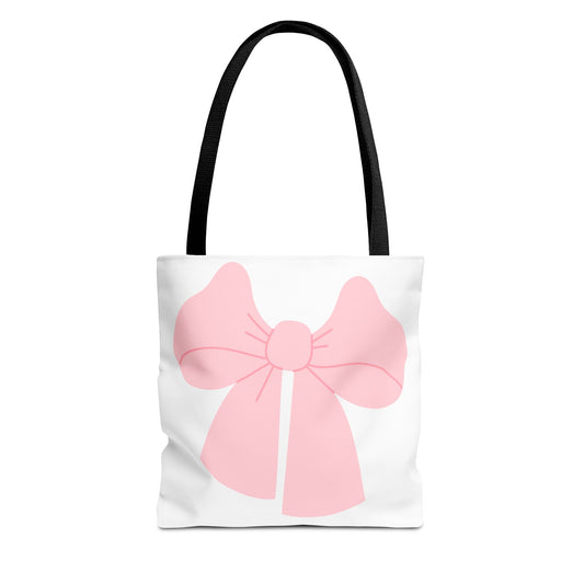 Bolsa de mano con lazo rosa: un bonito bolso de compras con un bonito diseño en tonos pastel.