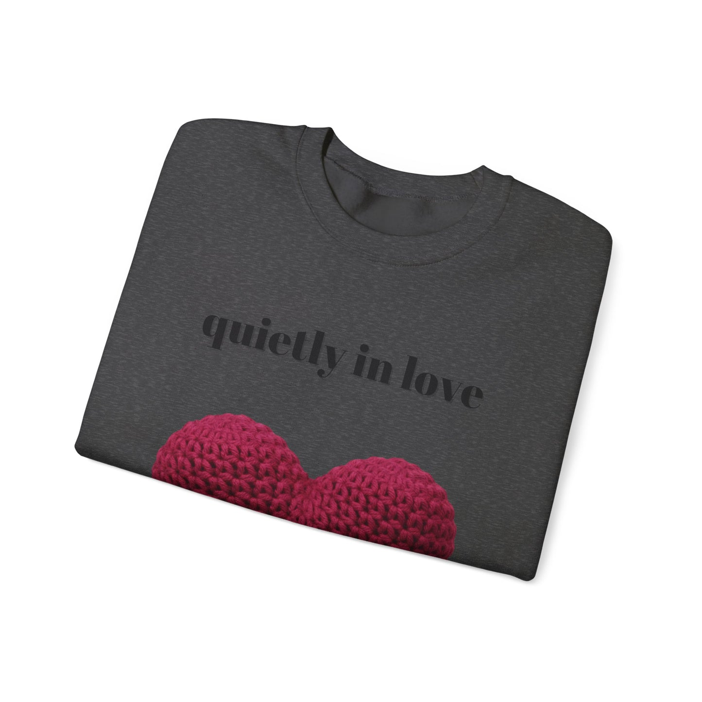 Sudadera de cuello redondo con corazón de San Valentín de Quietly in Love