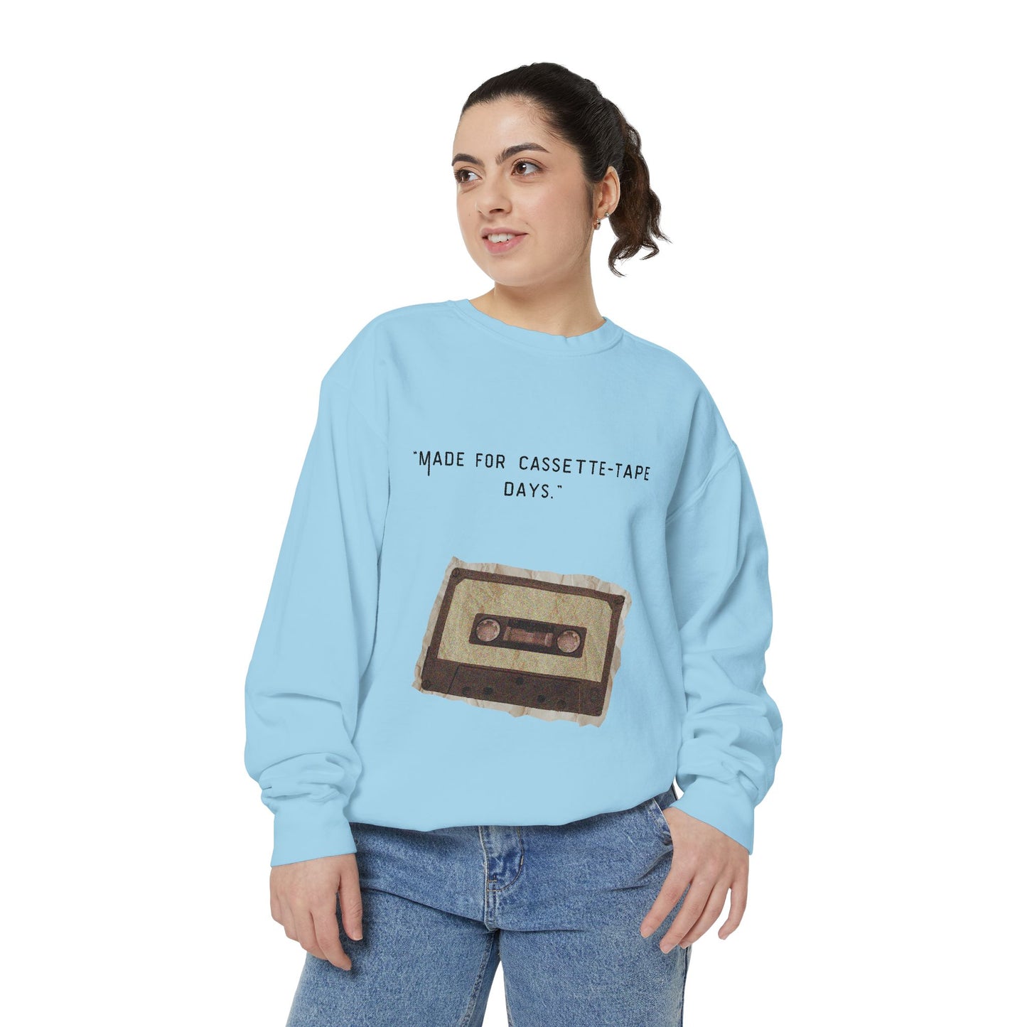 Vintage Cassette Sweatshirt — “Made for Cassette‑Tape Days” Retro Music Crewneck