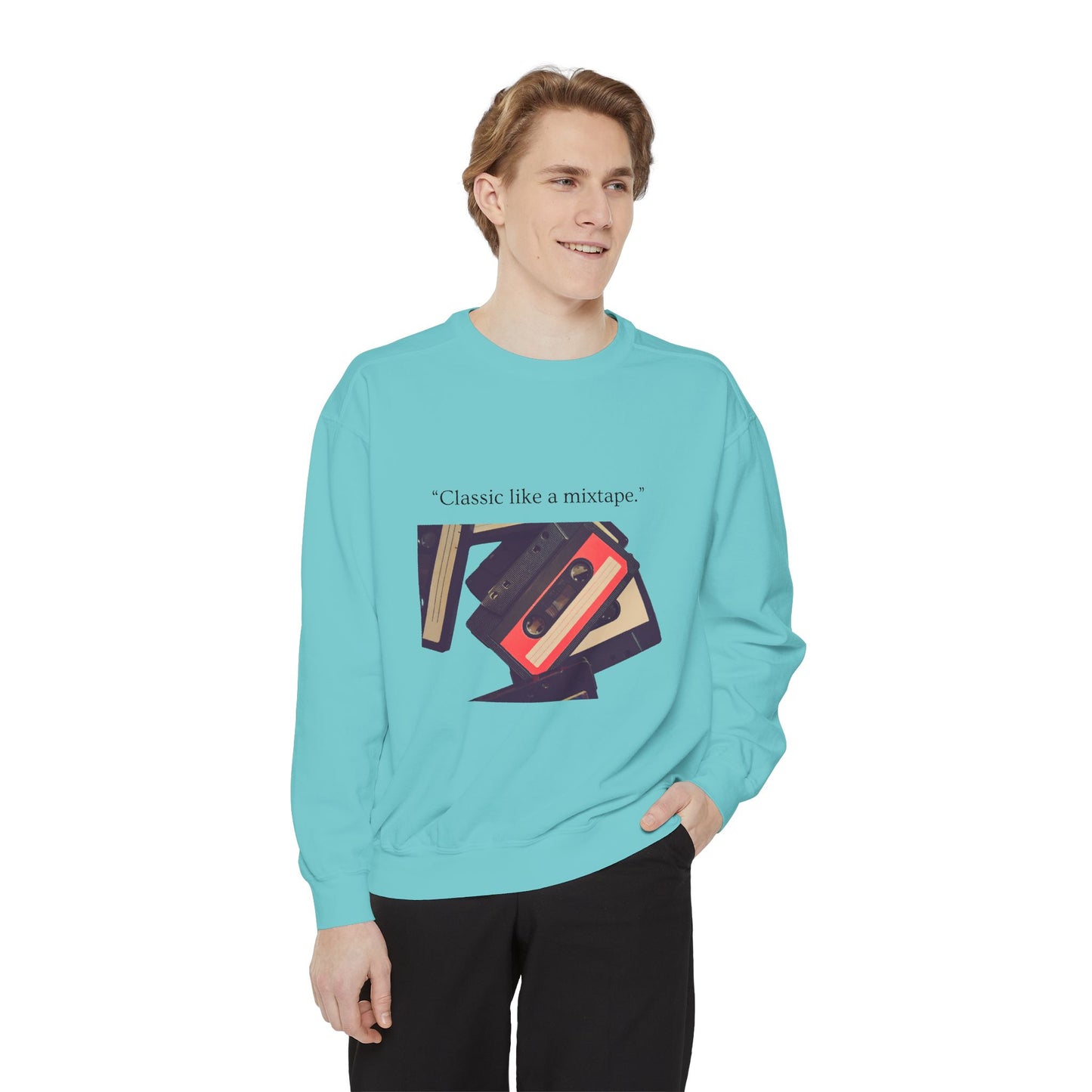 Cassette Mixtape Sweatshirt — "Classic like a mixtape." Retro Tape Crewneck
