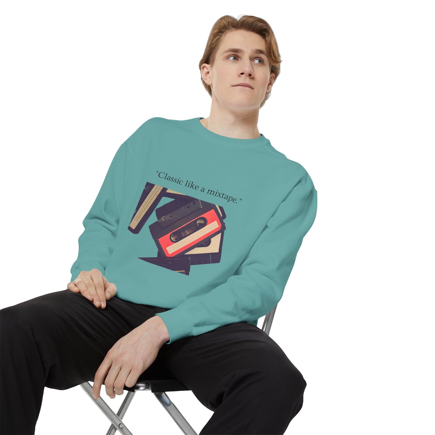 Cassette Mixtape Sweatshirt — "Classic like a mixtape." Retro Tape Crewneck