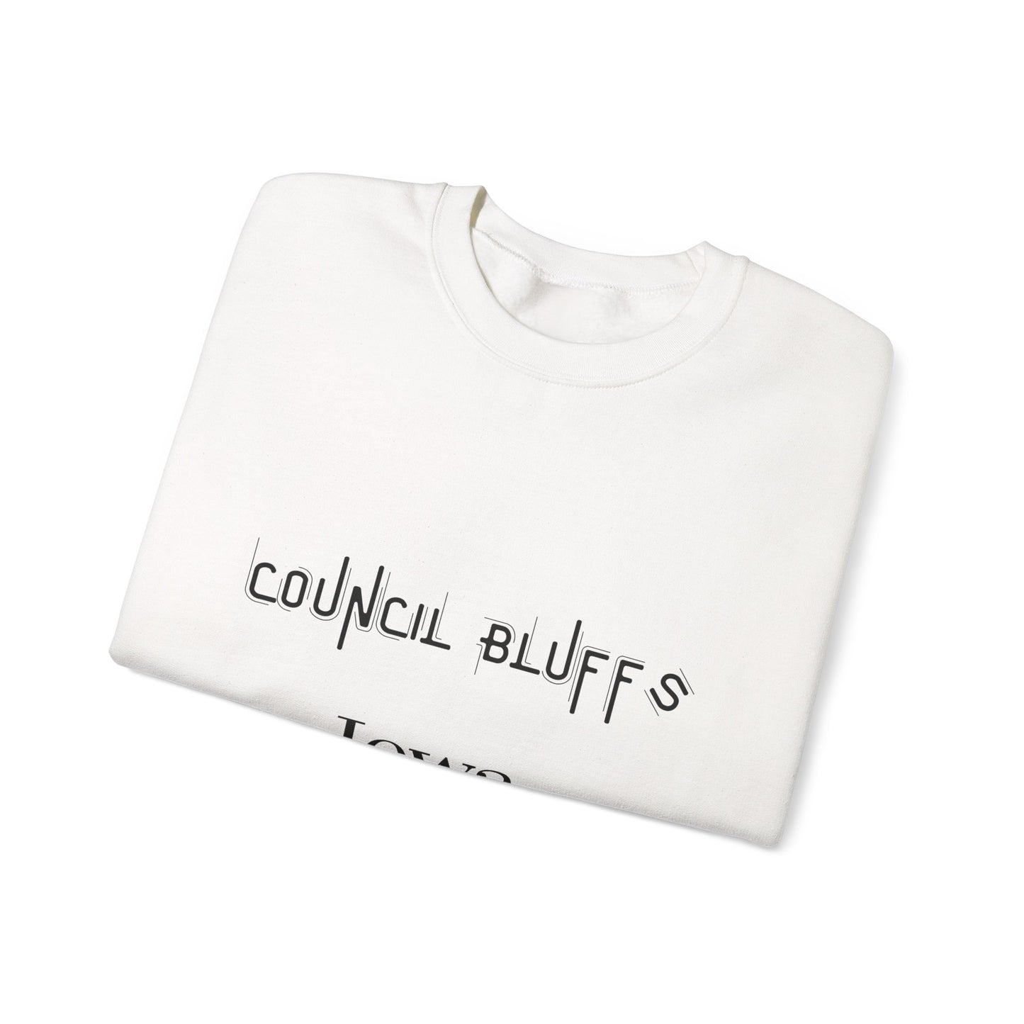 Council Bluffs Iowa Crewneck Sweatshirt – Minimalist City Name Pullover