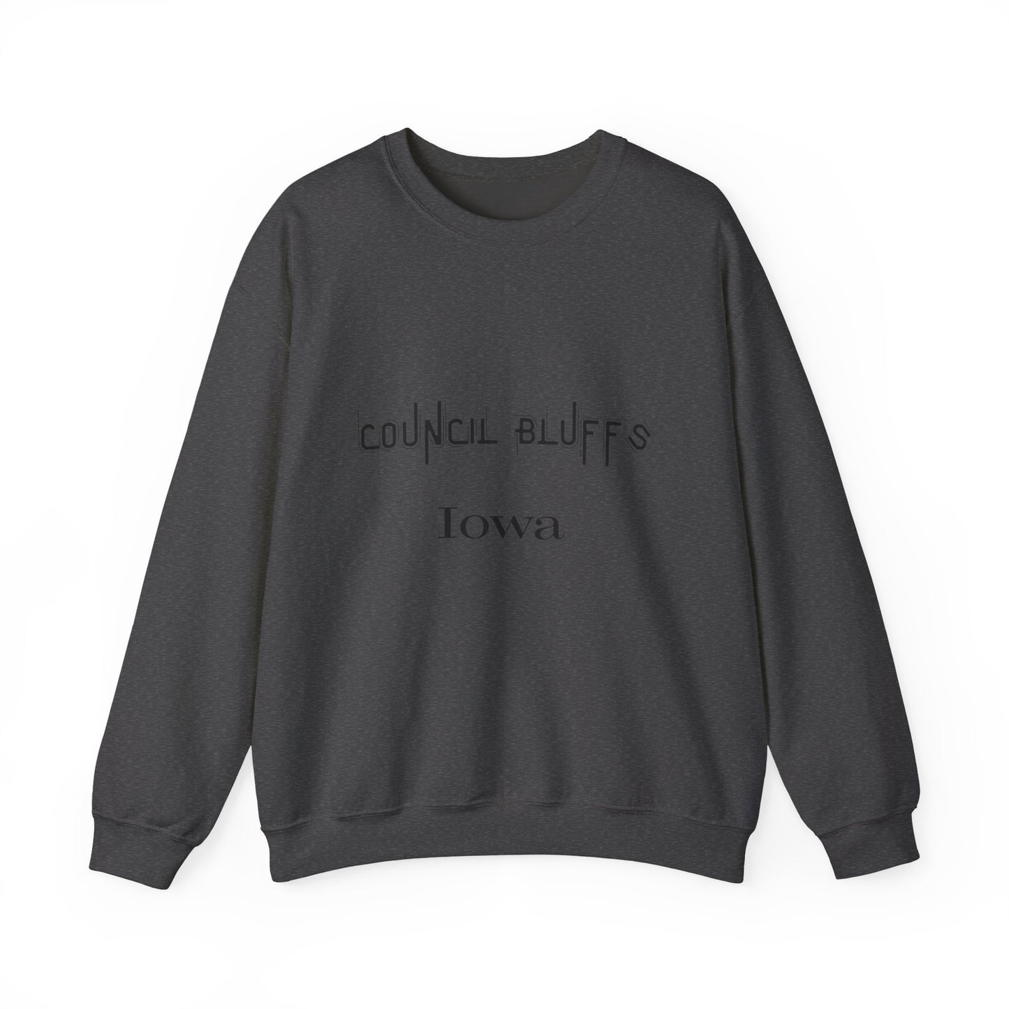 Council Bluffs Iowa Crewneck Sweatshirt – Minimalist City Name Pullover