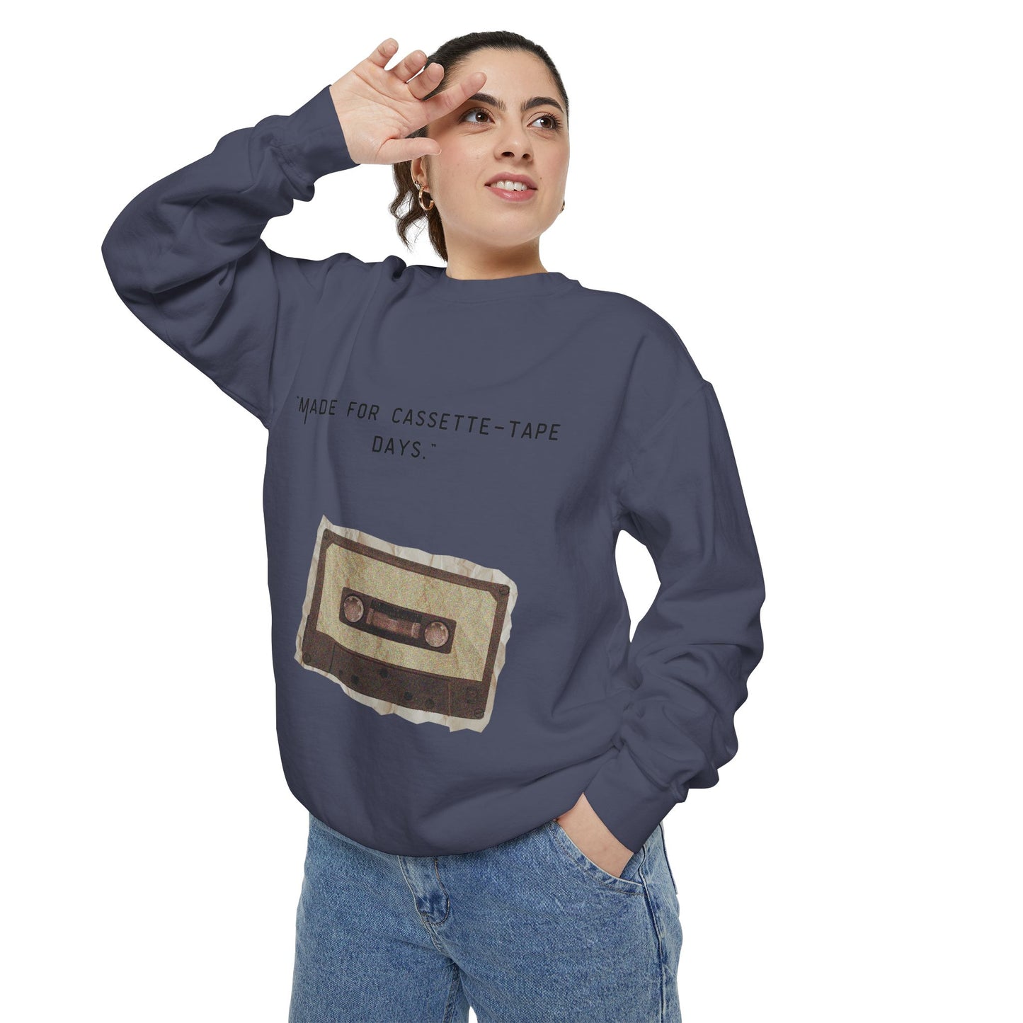Vintage Cassette Sweatshirt — “Made for Cassette‑Tape Days” Retro Music Crewneck