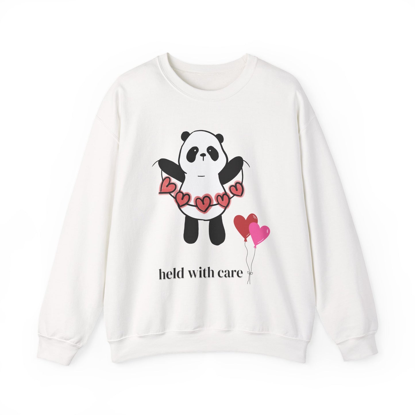 Sudadera de cuello redondo "Held With Care Panda": un regalo acogedor de Año Nuevo