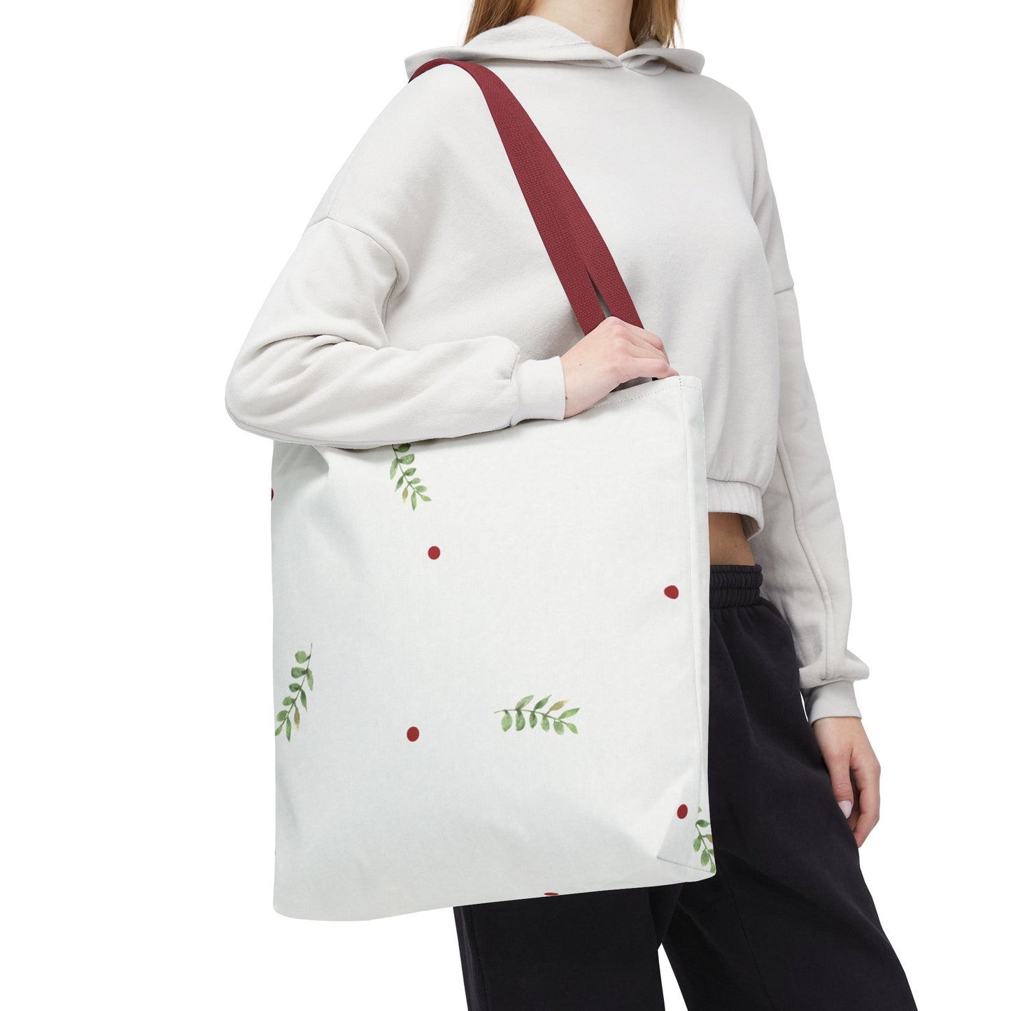 Minimal Holiday Dots Tote Bag — Festive Polka Dot Holiday Shopper