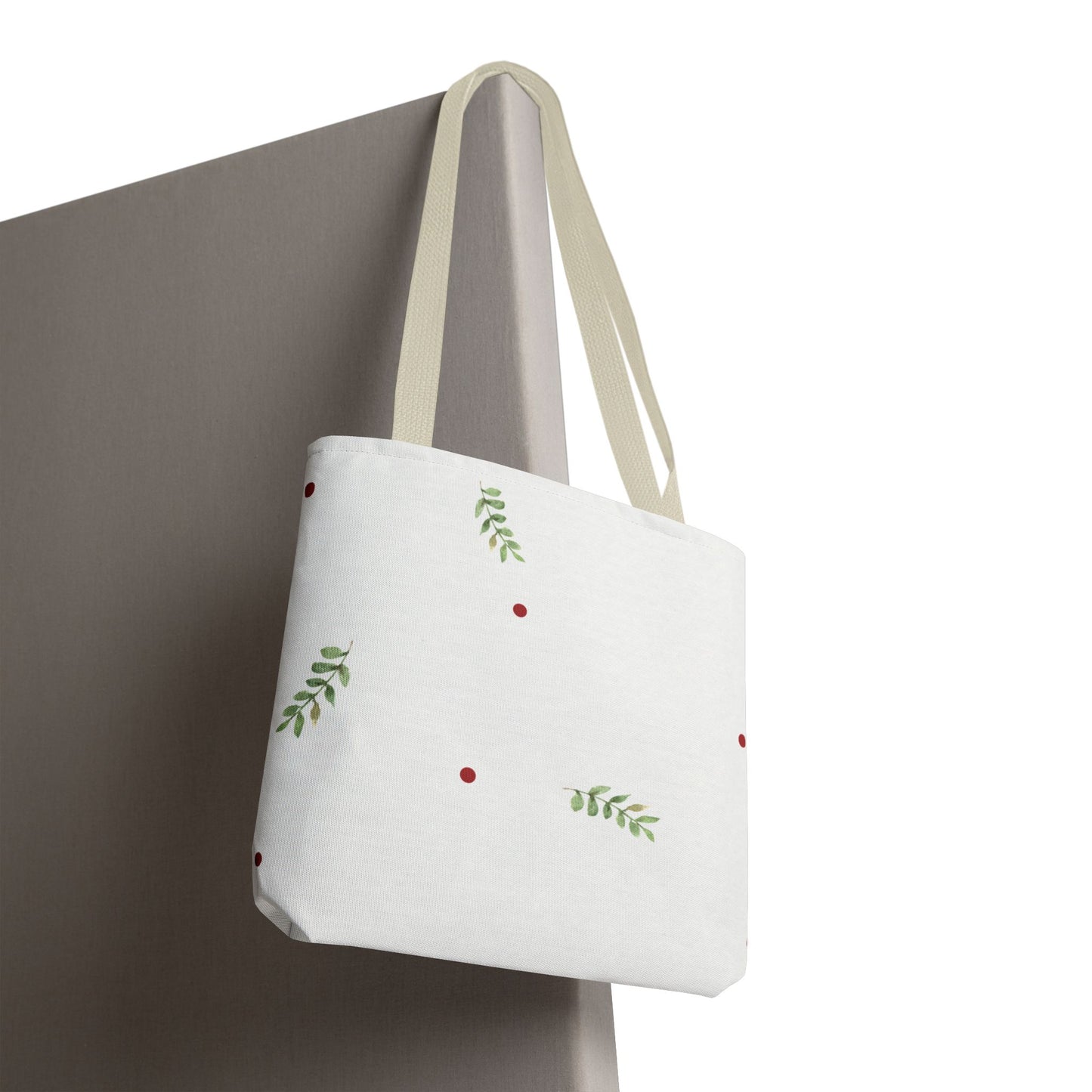 Minimal Holiday Dots Tote Bag — Festive Polka Dot Holiday Shopper
