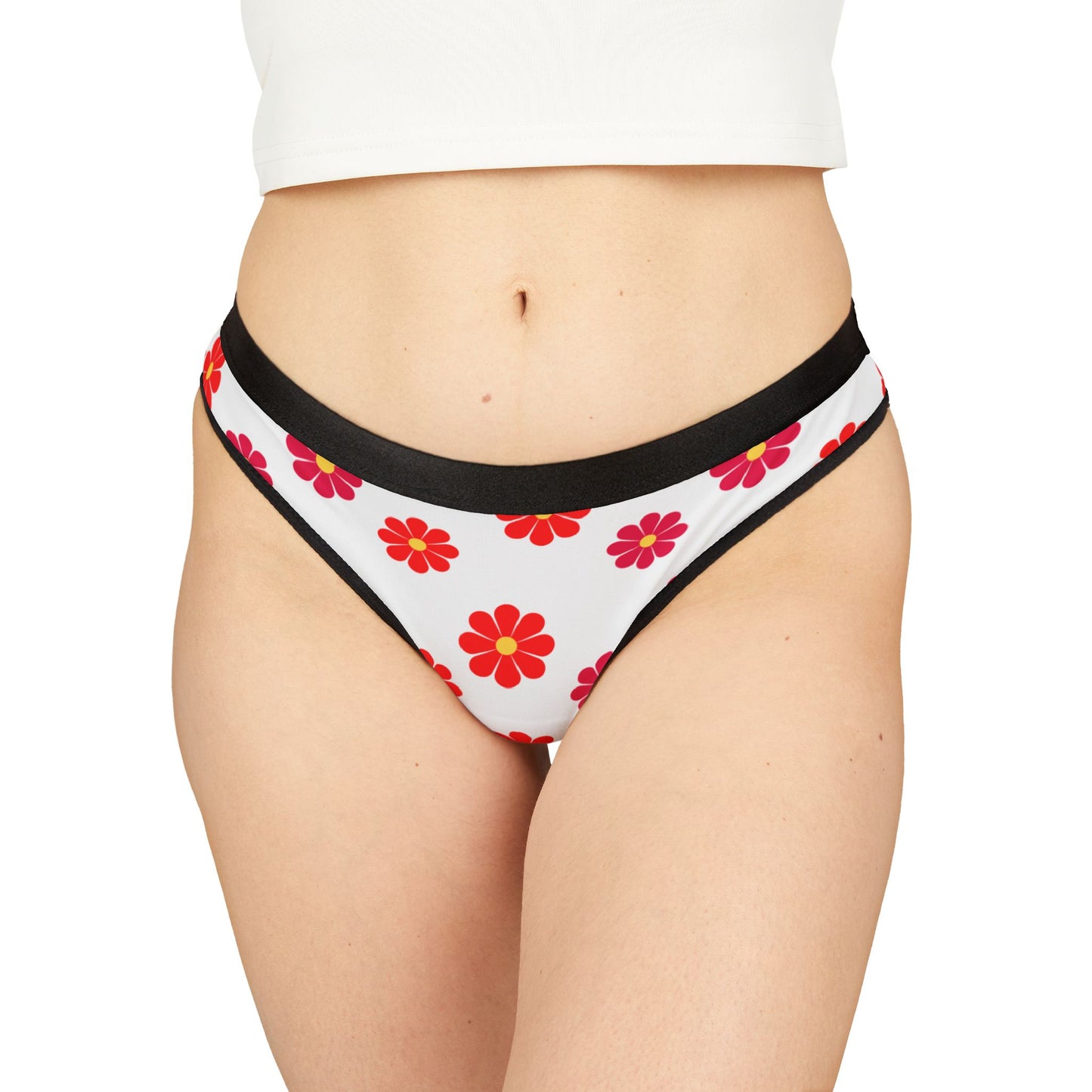 Floral Retro Daisy Thongs — Women's Floral Print Thong Panties