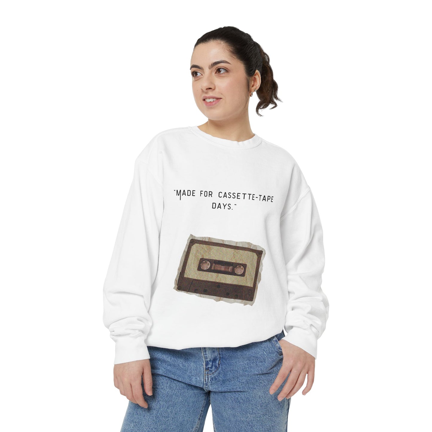 Vintage Cassette Sweatshirt — “Made for Cassette‑Tape Days” Retro Music Crewneck