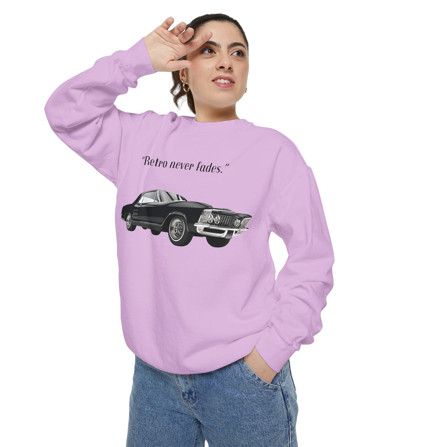 Retro 'Never Fades' Vintage Classic Car Sweatshirt
