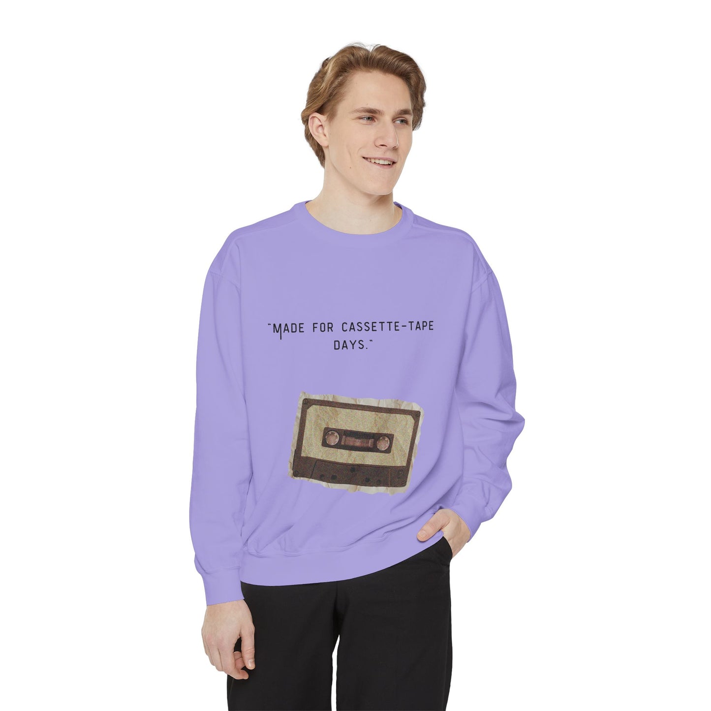 Vintage Cassette Sweatshirt — “Made for Cassette‑Tape Days” Retro Music Crewneck