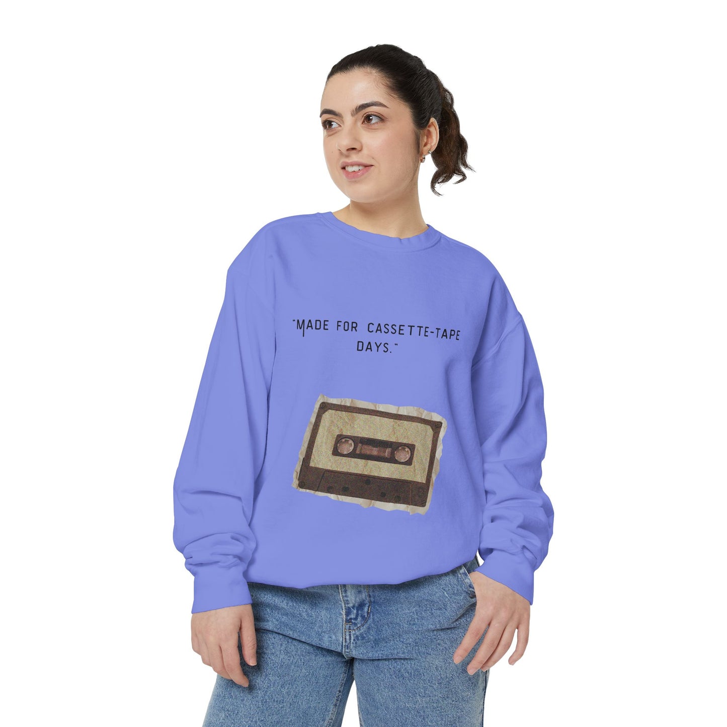 Vintage Cassette Sweatshirt — “Made for Cassette‑Tape Days” Retro Music Crewneck