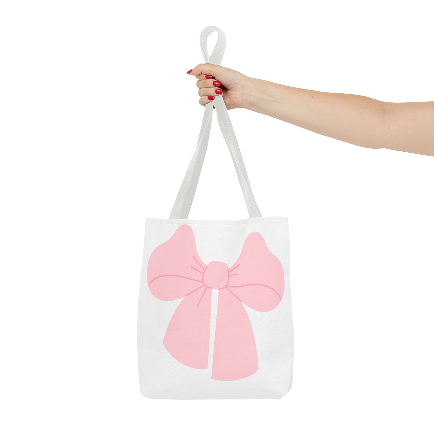 Bolsa de mano con lazo rosa: un bonito bolso de compras con un bonito diseño en tonos pastel.