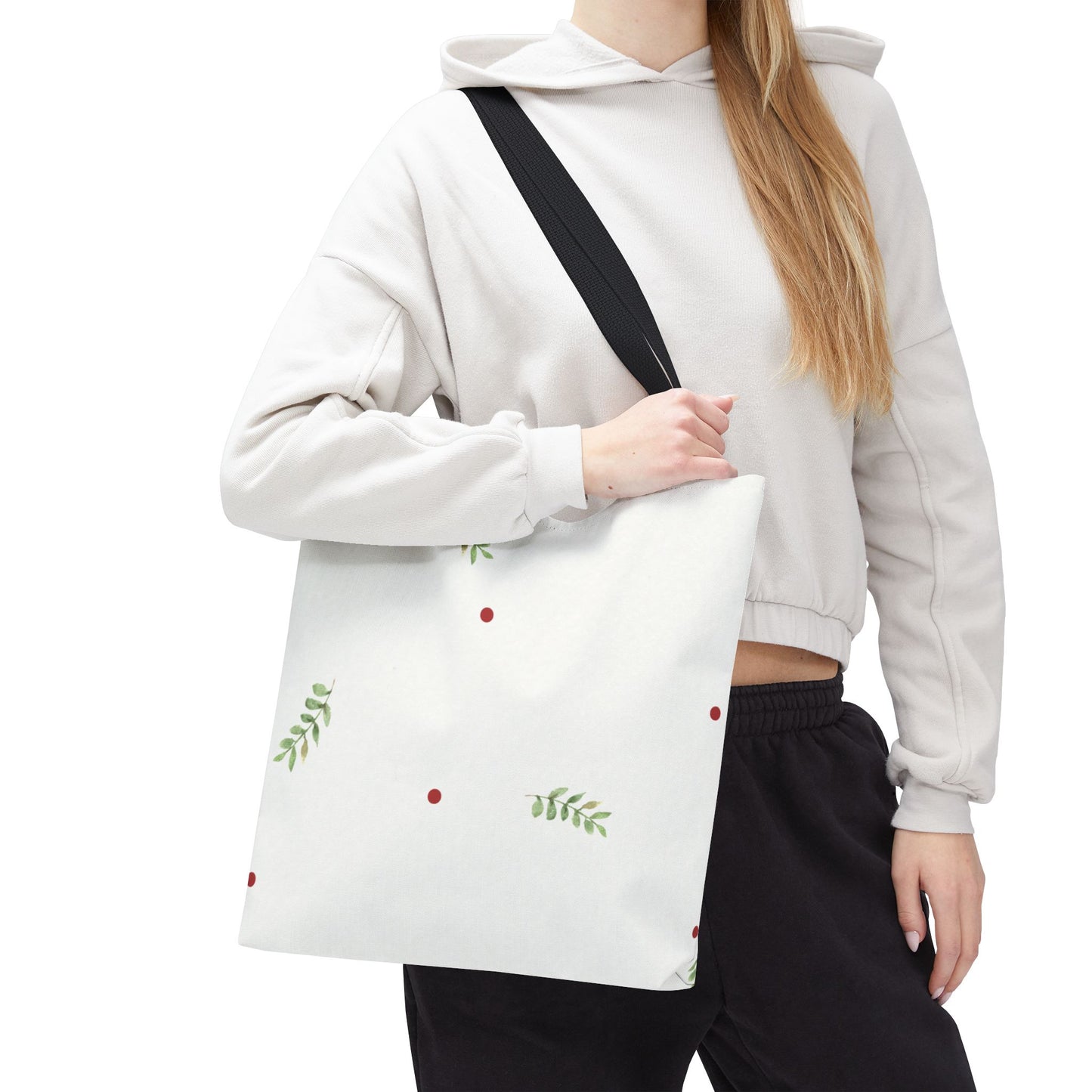 Minimal Holiday Dots Tote Bag — Festive Polka Dot Holiday Shopper